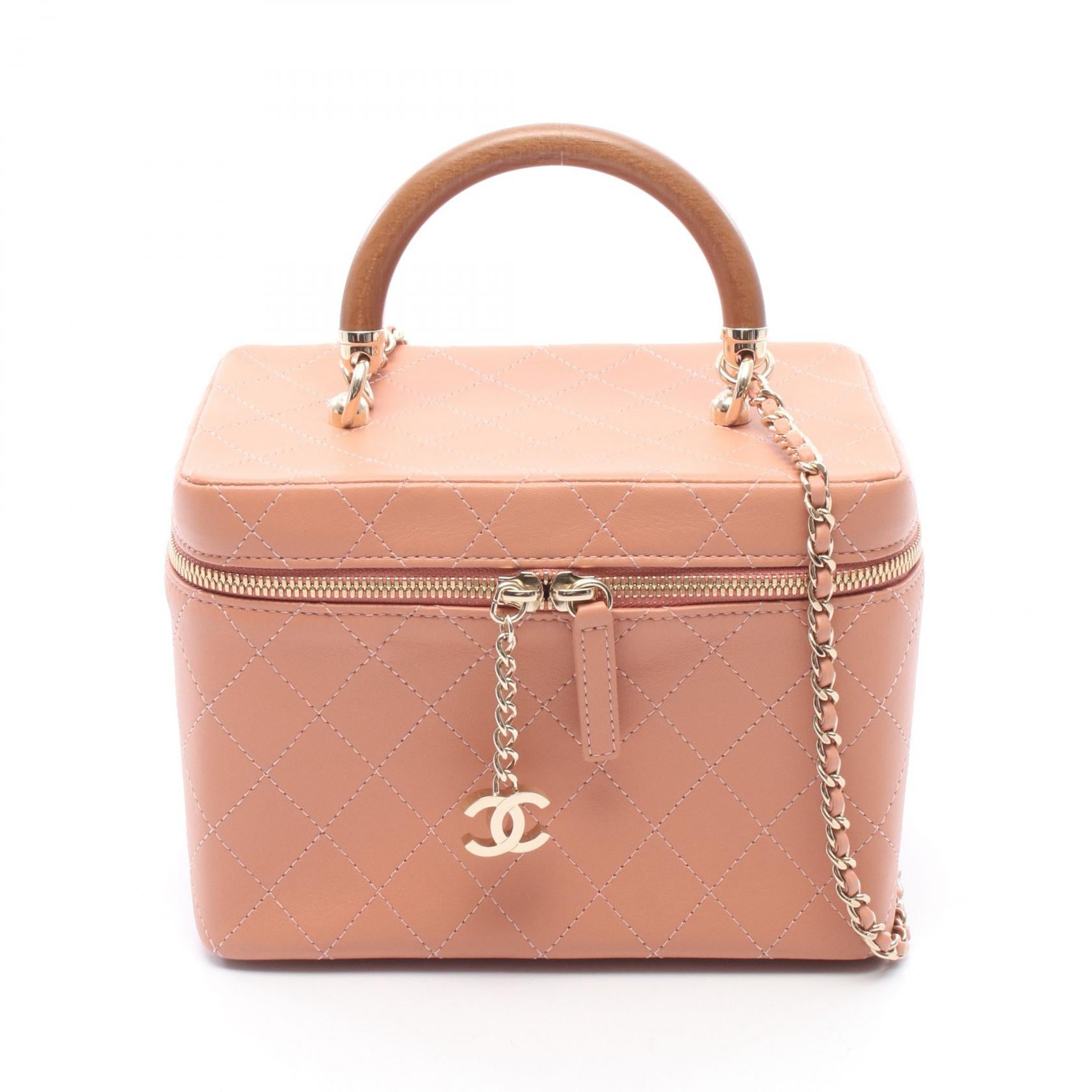 CHANEL シャネル マトラッセ ヴァニティ チェーン 2wayショルダー ココマーク ミラー付き ハンドル ラインストーン バニティバッグ ピンク ゴールド金具 ショルダーバッグ レディース かわいい お洒落 CHANEL（シャネル） マトラッセ チェーンヴァニティ ココマーク