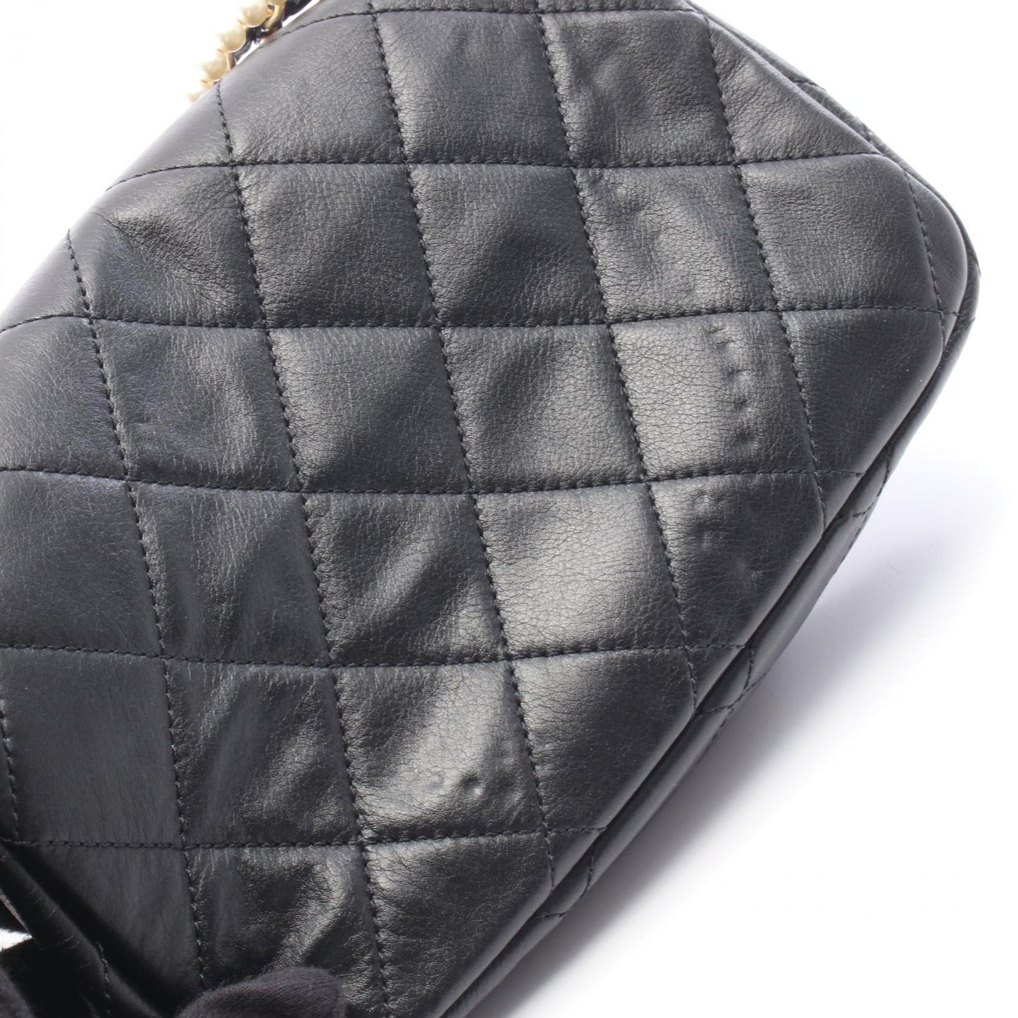 マトラッセ チェーンショルダーバッグ レザー ブラック ゴールド金具 シャネル バッグ CHANEL