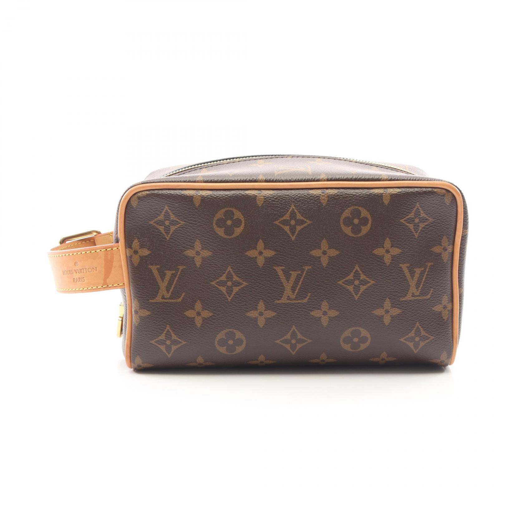 Louis Vuitton クラッチバッグ ブラウン ロッカー ドップキット クラッチバッグ PVC レザー ブラウン ルイ