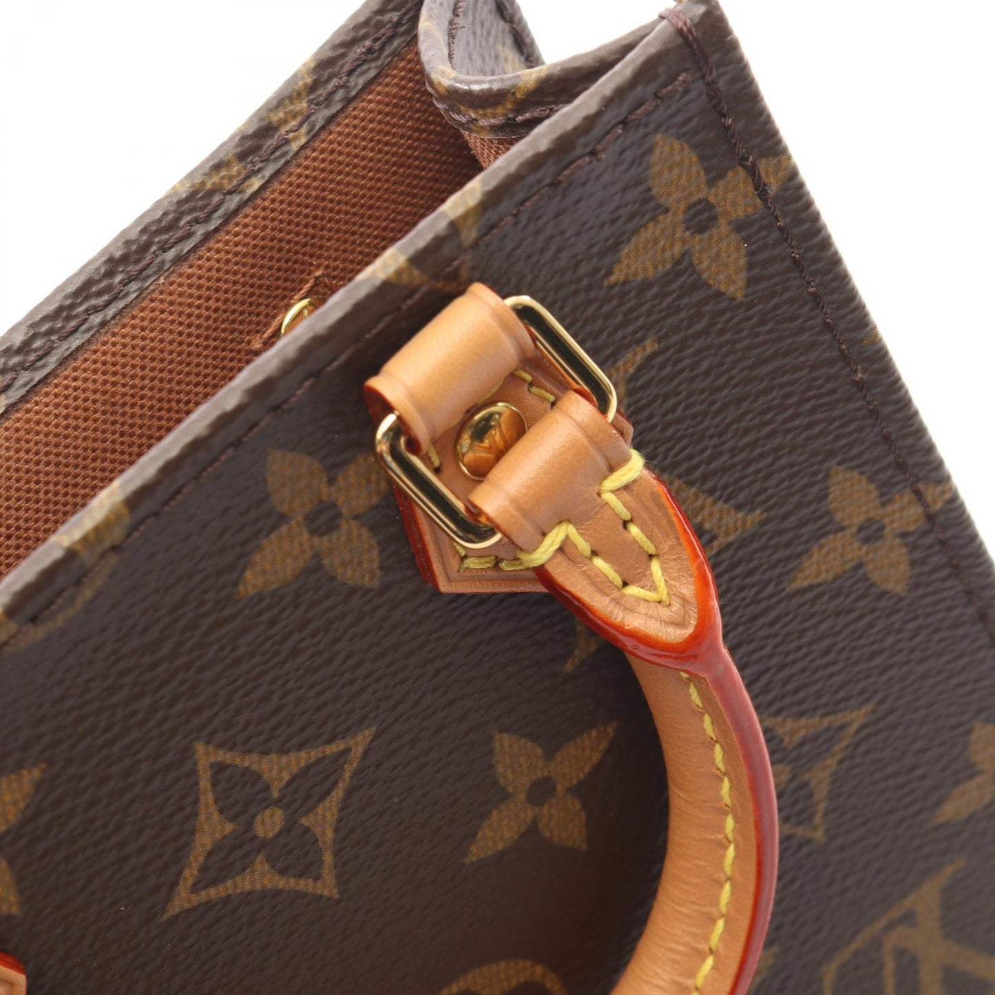 プティット サックプラ モノグラム 2WAY ハンドバッグ PVC レザー ブラウン ルイヴィトン バッグ LOUIS VUITTON