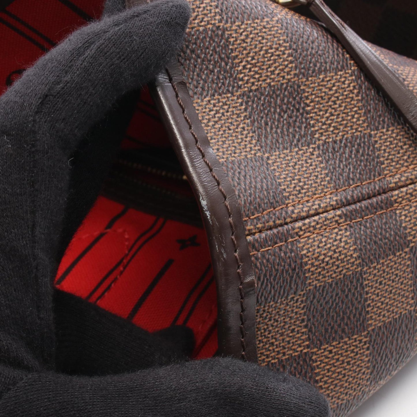ネヴァーフルMM ダミエエベヌ ショルダーバッグ トートバッグ PVC レザー ブラウン ルイヴィトン バッグ LOUIS VUITTON