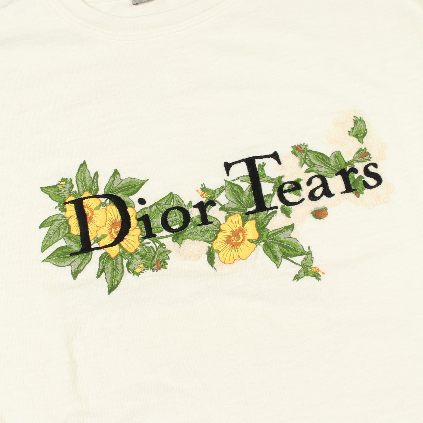 DIOR × Denim Tears ロゴ刺繍 半袖Tシャツ コットン オフホワイト クリスチャンディオール トップス Christian Dior