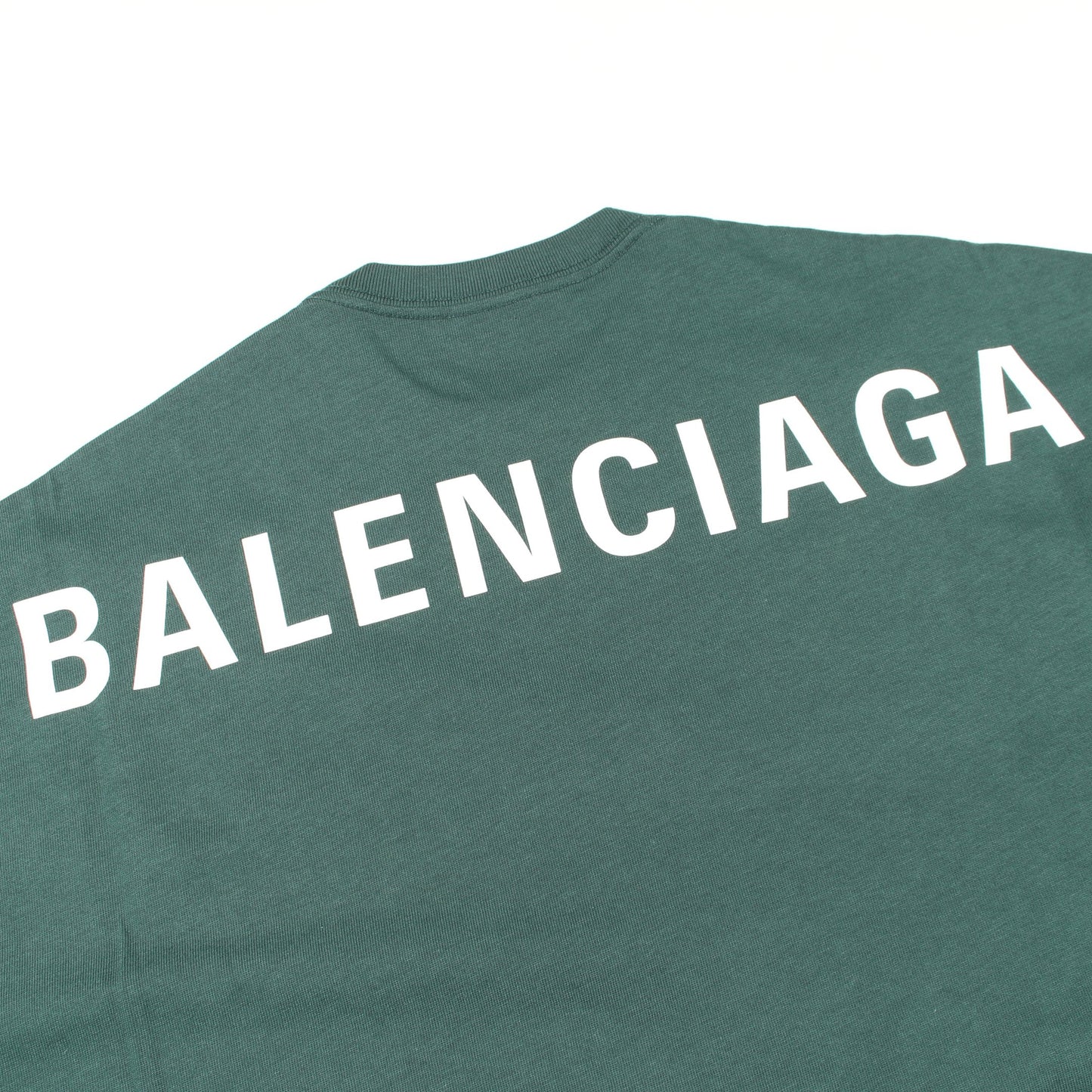 バックロゴ オーバーサイズ 半袖Tシャツ コットン グリーン バレンシアガ トップス BALENCIAGA