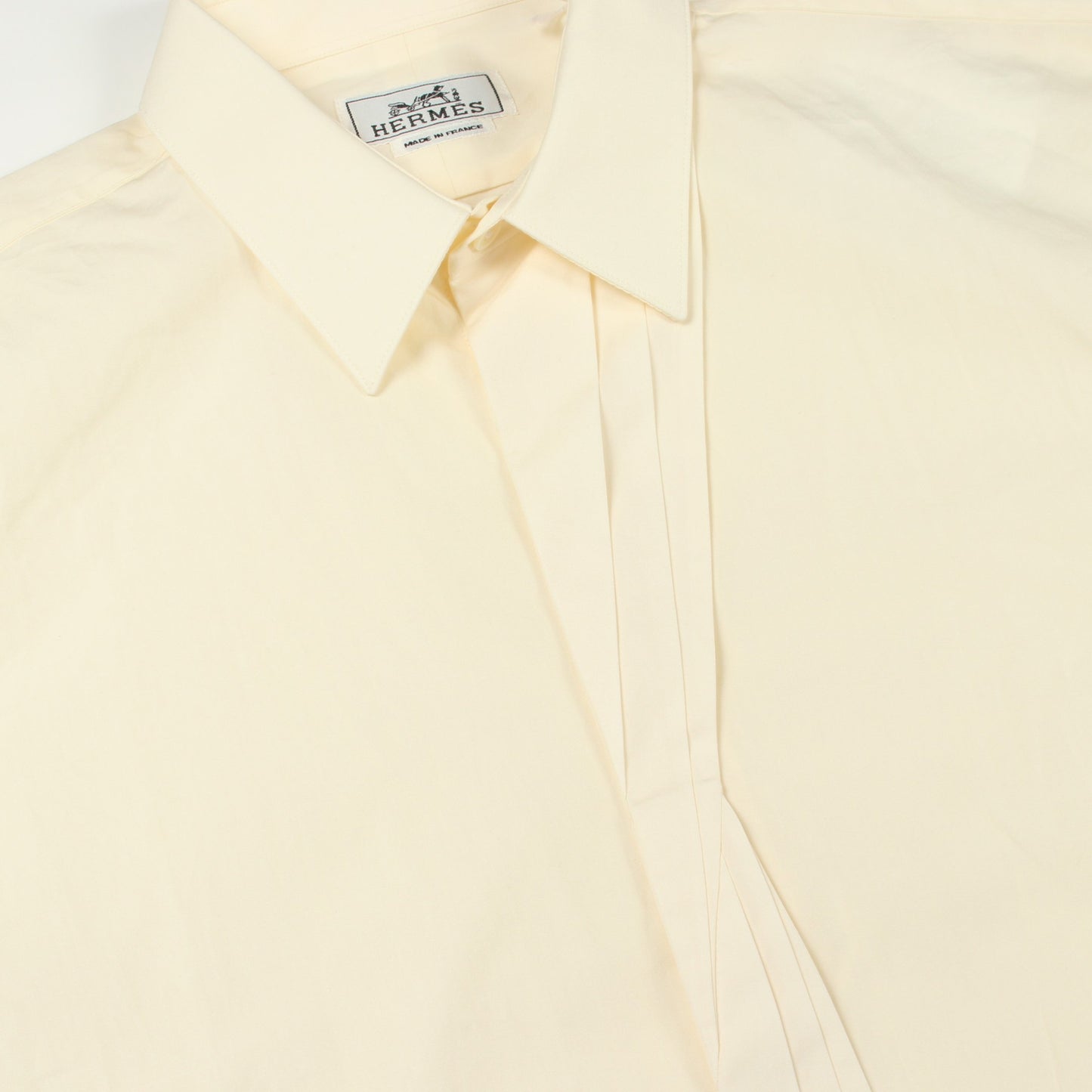 セリエボタン 長袖 シャツ コットン ライトイエロー エルメス トップス HERMES