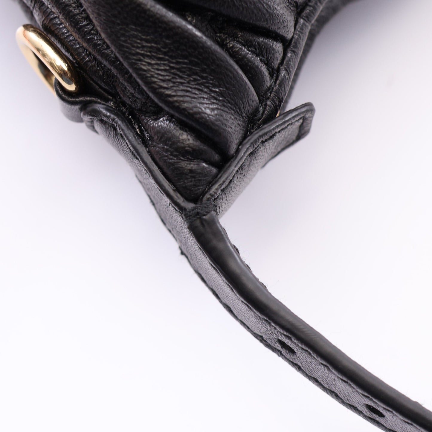 MATELASSE'MIU マテラッセ ハンドバッグ レザー ブラック ミュウミュウ バッグ miu miu