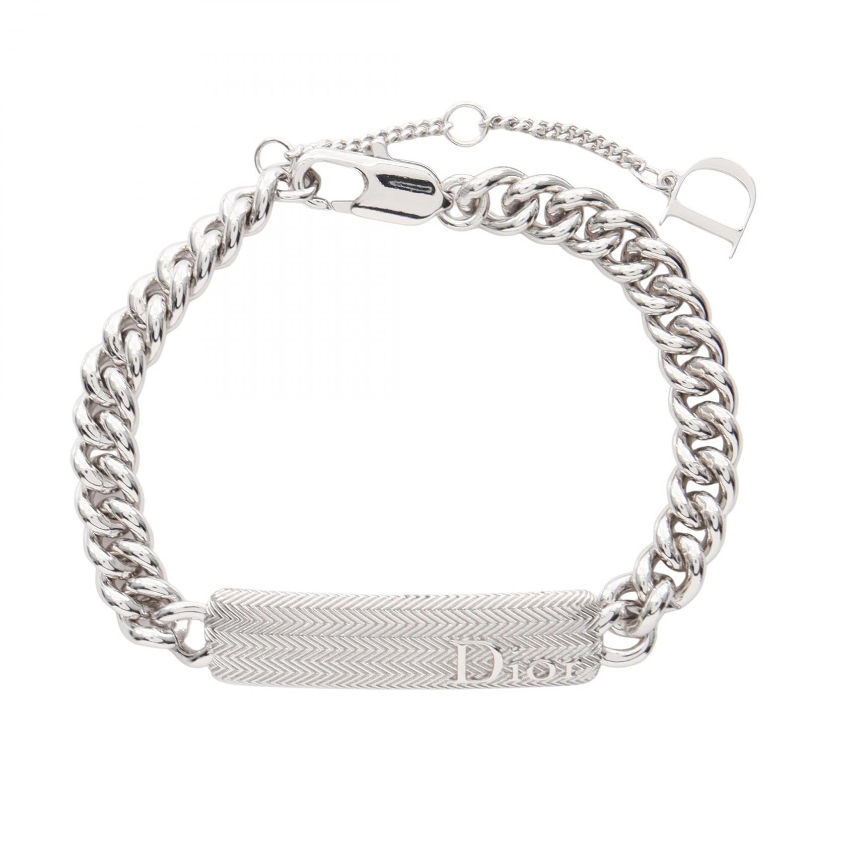 Guilloche Chain Link Bracelet ロゴプレート ブレスレット ステンレス