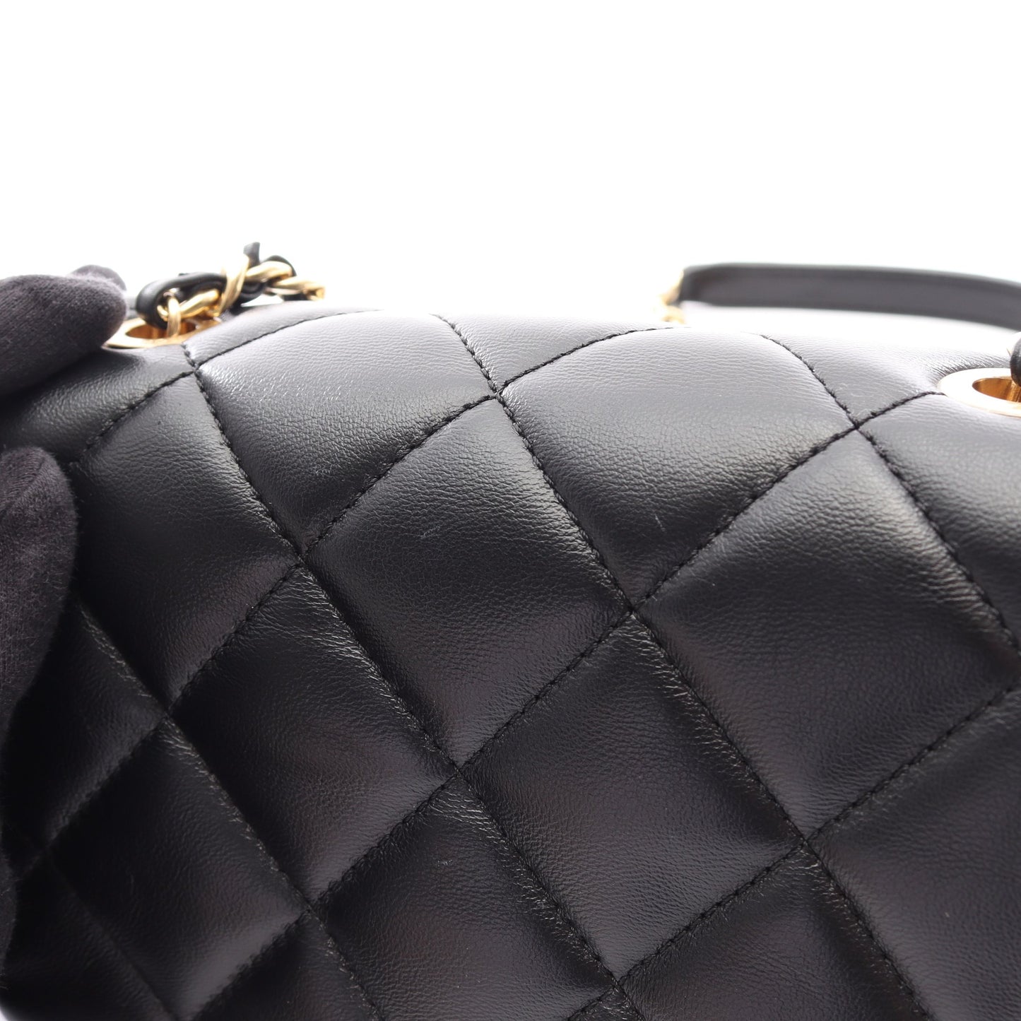 ミニマトラッセ チェーンショルダーバッグ ラムスキン ブラック ゴールド金具 シャネル バッグ CHANEL