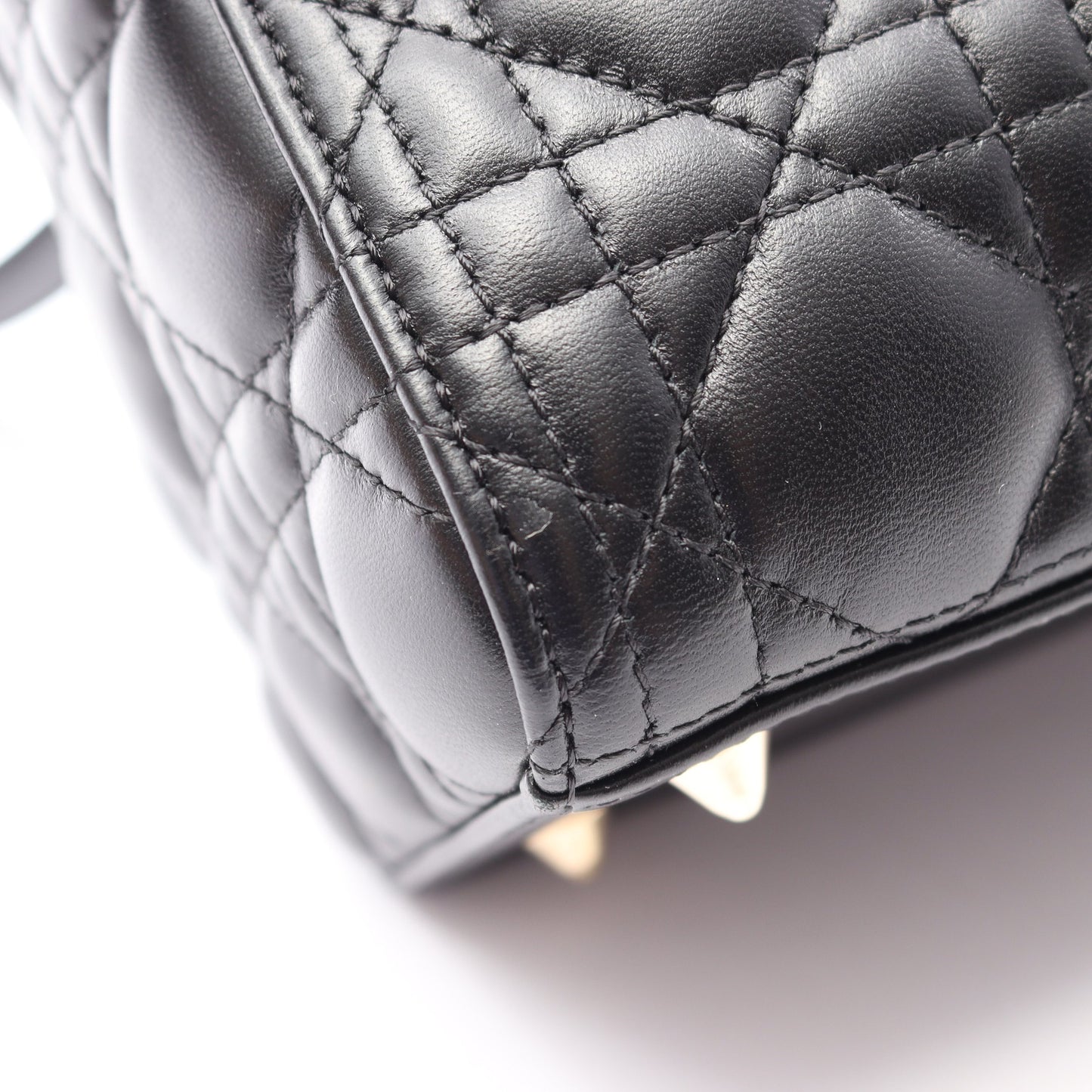 LADY DIOR レディディオール ミディアム カナージュ 2WAY ハンドバッグ レザー ブラック クリスチャンディオール バッグ Christian Dior