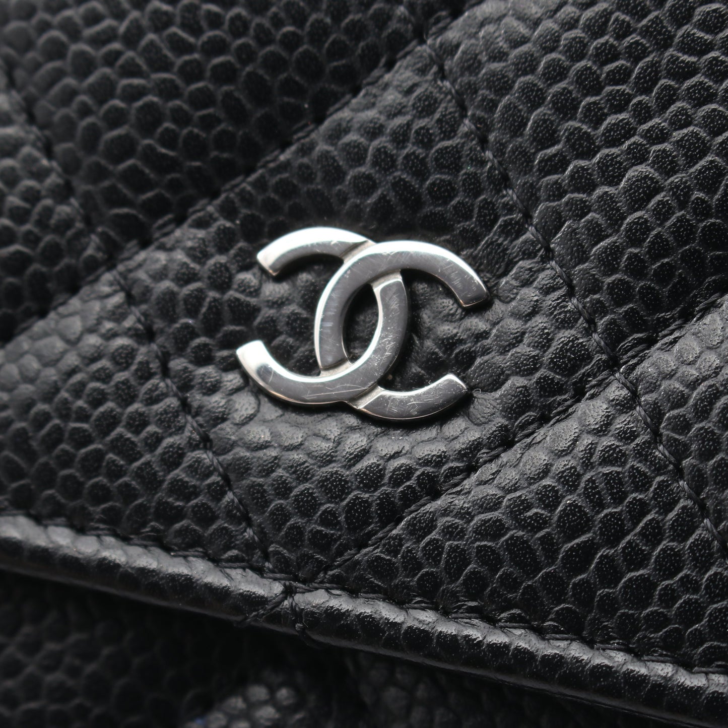 マトラッセ チェーンウォレット キャビアスキン ブラック シルバー金具 シャネル バッグ CHANEL