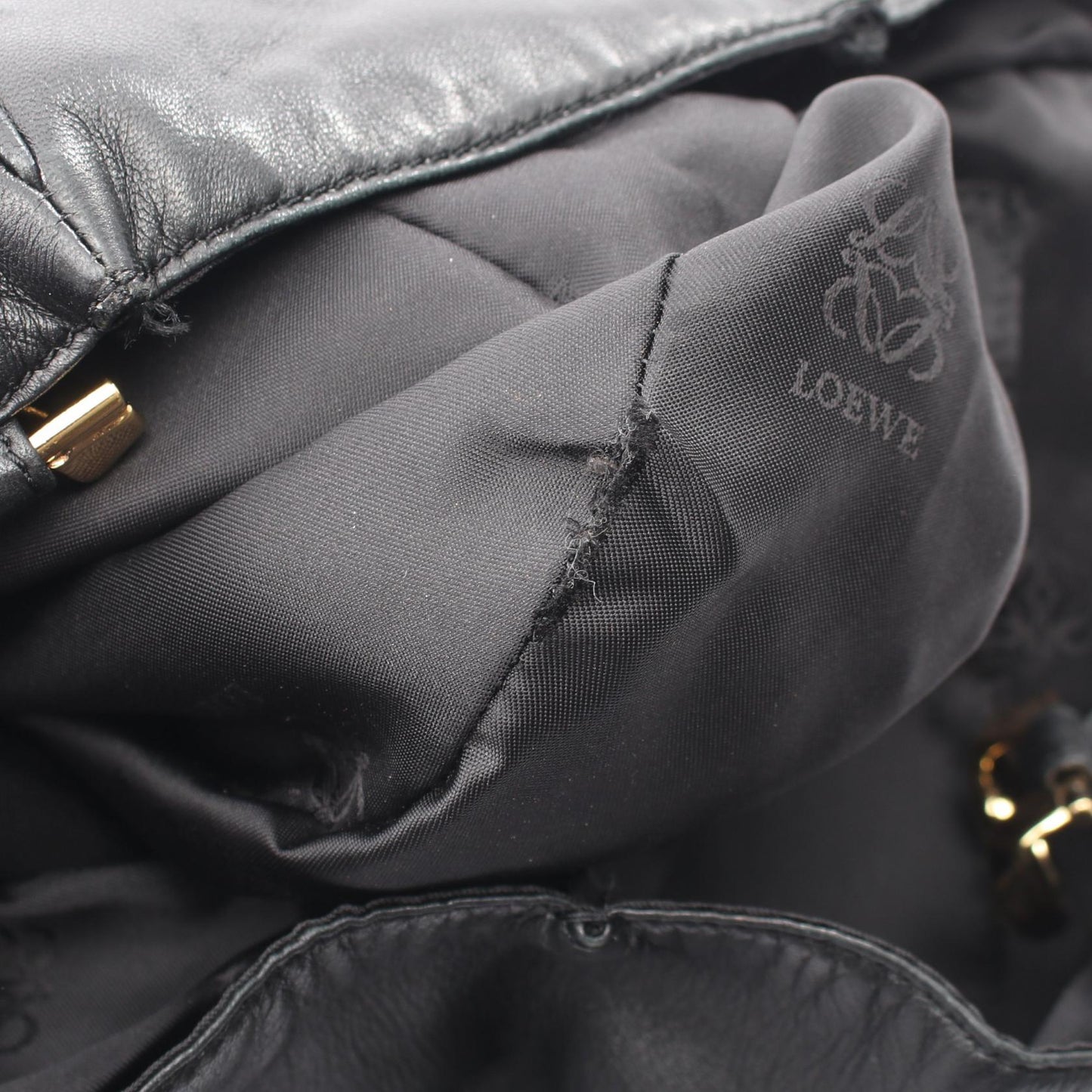 アナグラム ショルダーバッグ レザー ブラック ロエベ バッグ LOEWE