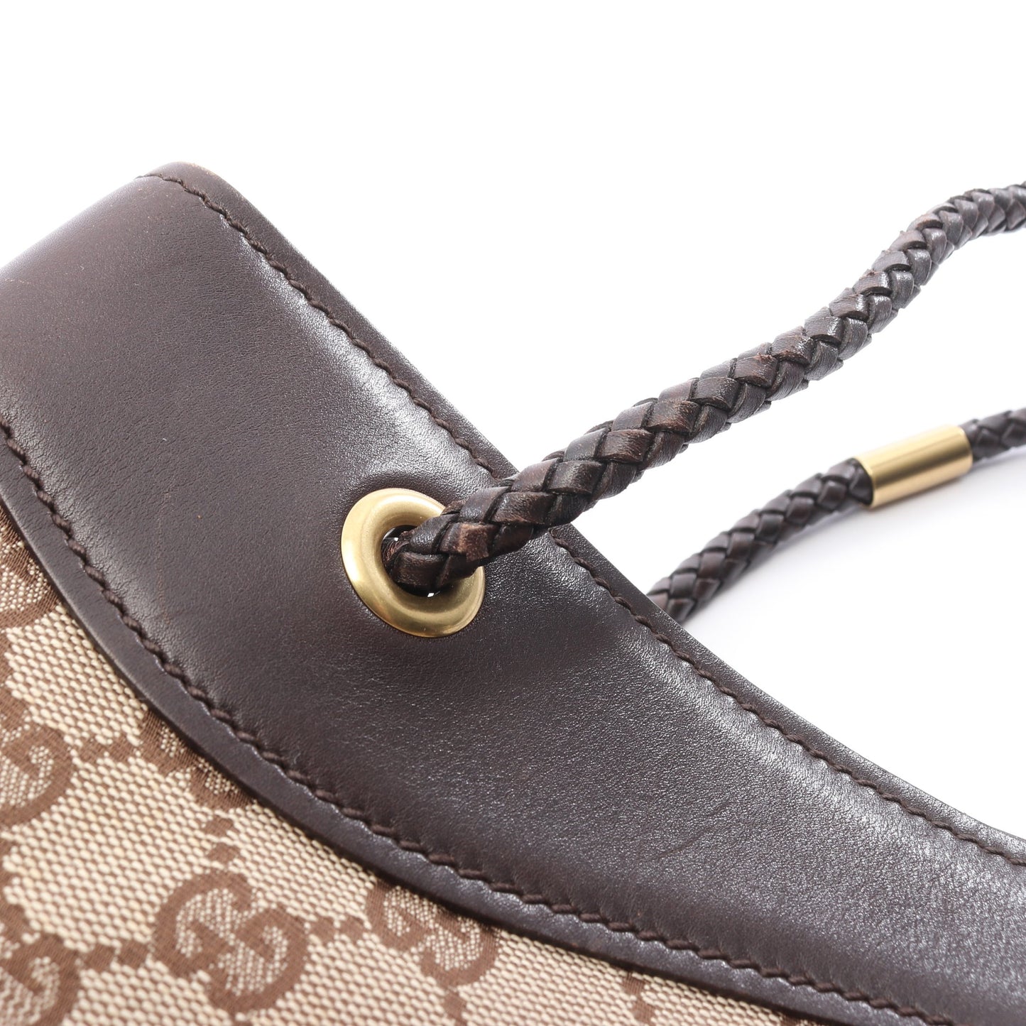 GGキャンバス ハンドバッグ トートバッグ キャンバス レザー ベージュ ダークブラウン グッチ バッグ GUCCI