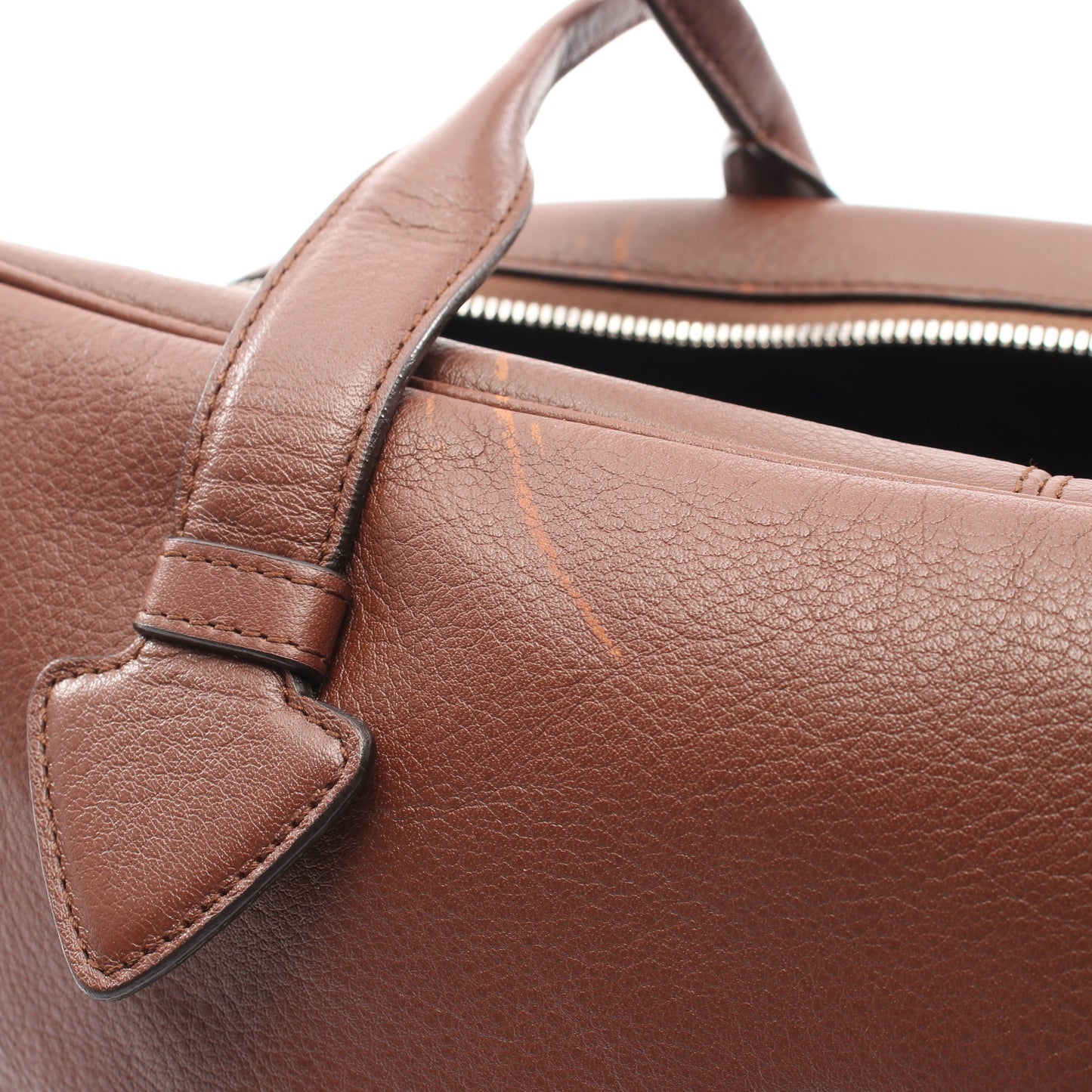 ヘリテージ ミニボストンバッグ レザー ブラウン ロエベ バッグ LOEWE