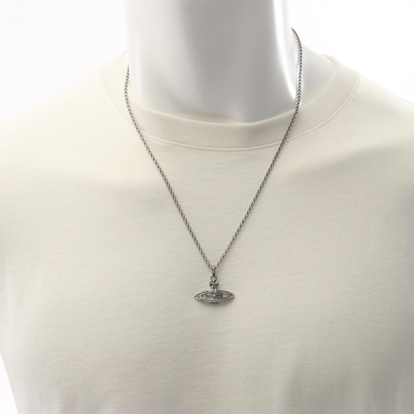 ミニ バス レリーフ オーブ ネックレス ステンレススチール ラインストーン シルバー クリア ヴィヴィアンウエストウッド アクセサリー Vivienne Westwood