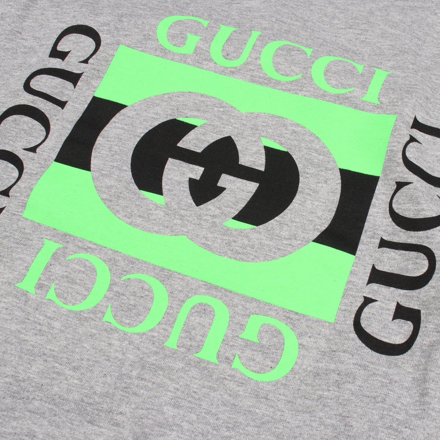 インターロッキングG ロゴプリント 半袖Tシャツ コットン グレー ライトグリーン ブラック グッチ トップス GUCCI