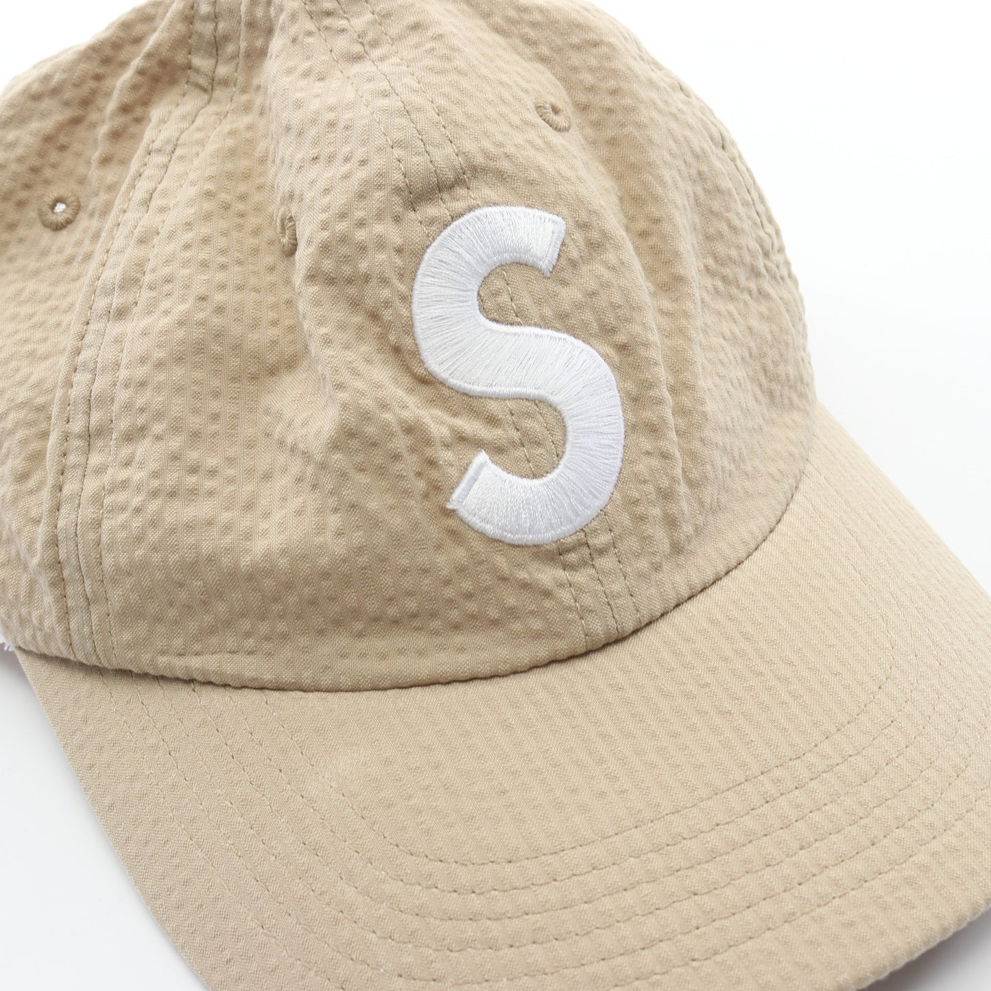 Seersucker S Logo 6-Panel キャップ コットン ベージュ シュプリーム