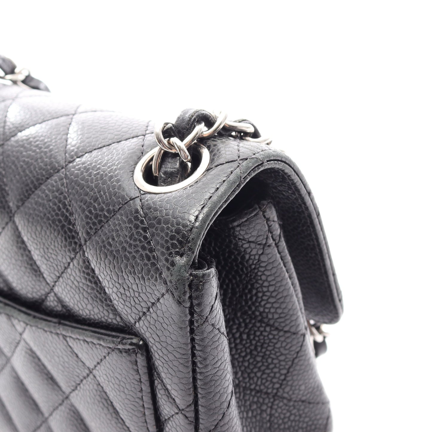 ミニマトラッセ チェーンショルダーバッグ キャビアスキン ブラック シルバー金具 シャネル バッグ CHANEL