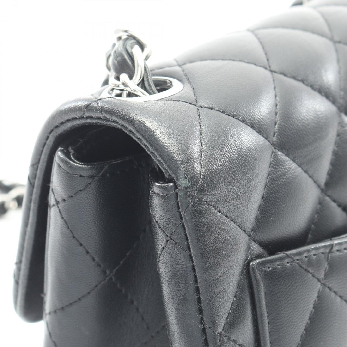 ミニマトラッセ チェーンショルダーバッグ ラムスキン ブラック シルバー金具 シャネル バッグ CHANEL