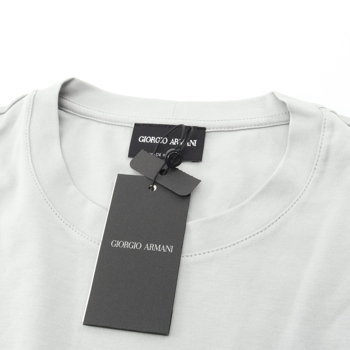ストライプ リブ 半袖Tシャツ コットン グレー マルチカラー ジョルジオアルマーニ