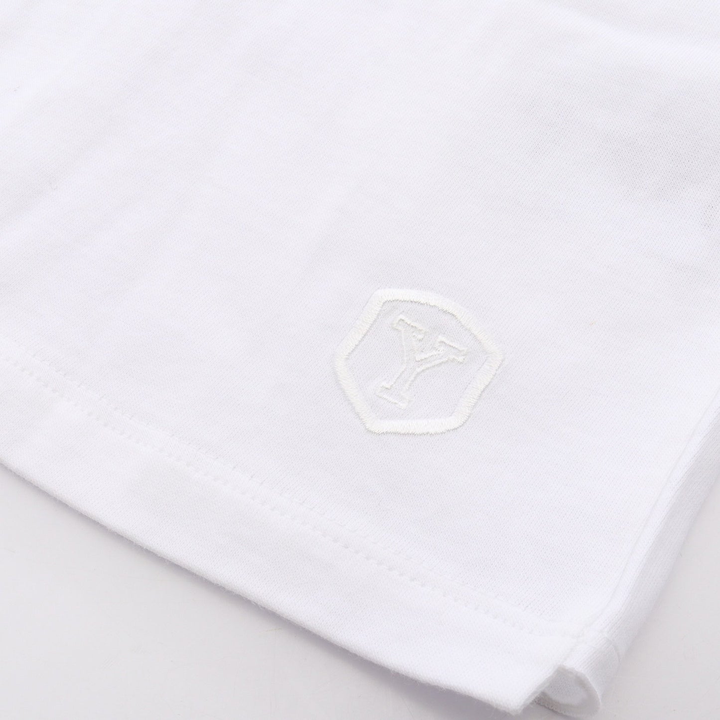 ロゴ刺繍 半袖Tシャツ コットン ホワイト サンローランパリ