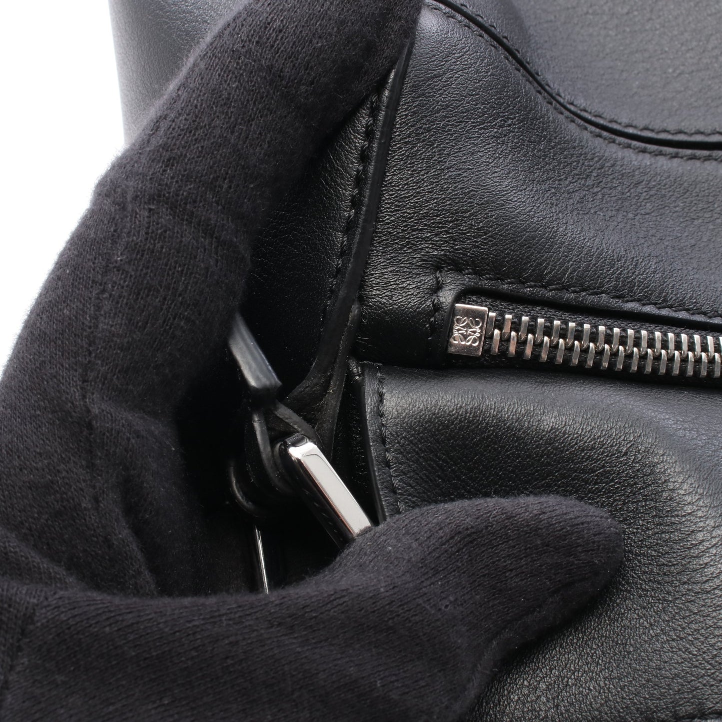 PUZZLE BAG SMALL パズルバッグ スモール 2WAY ハンドバッグ レザー ブラック ロエベ
