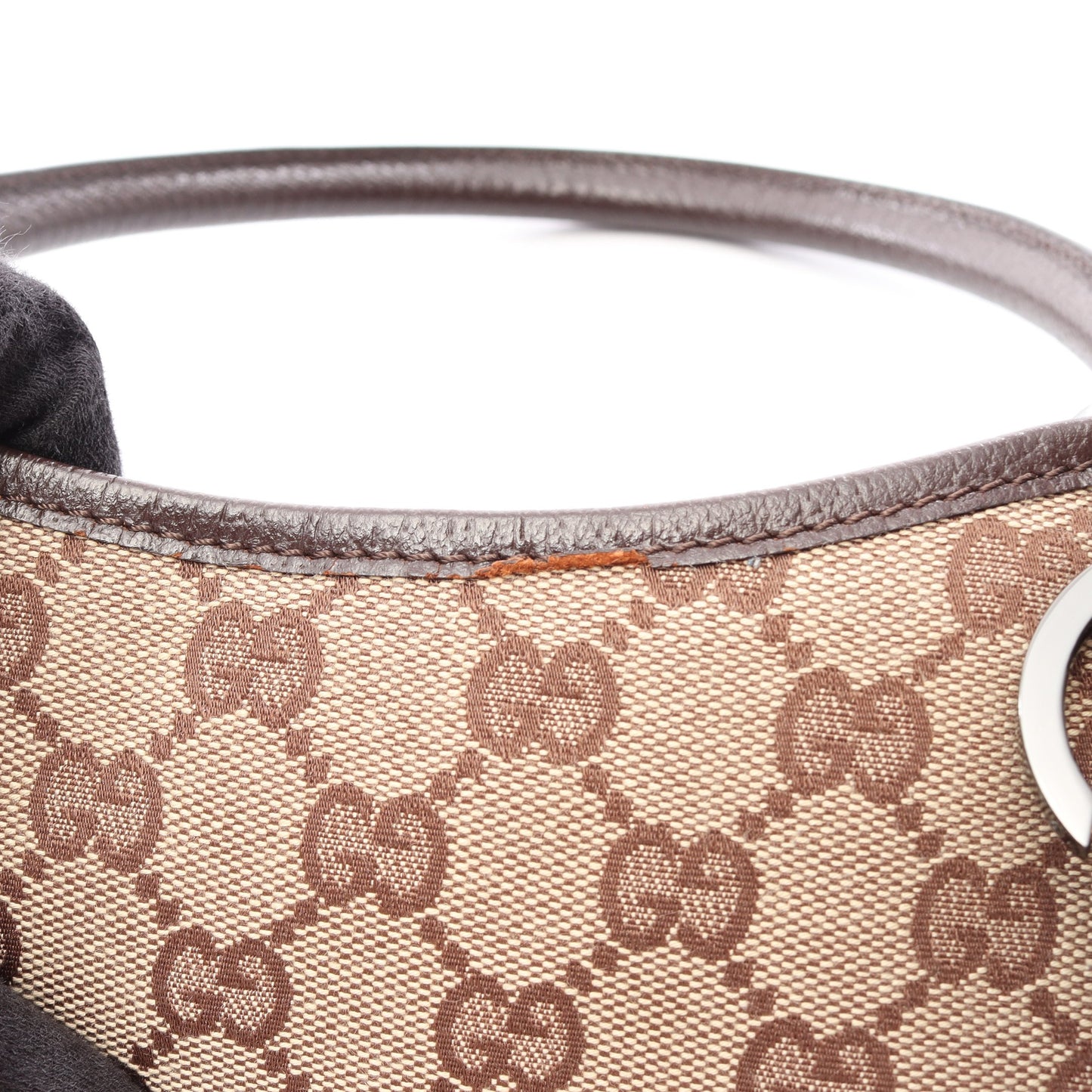 GGキャンバス ハンドバッグ トートバッグ キャンバス レザー ベージュ ダークブラウン グッチ バッグ GUCCI