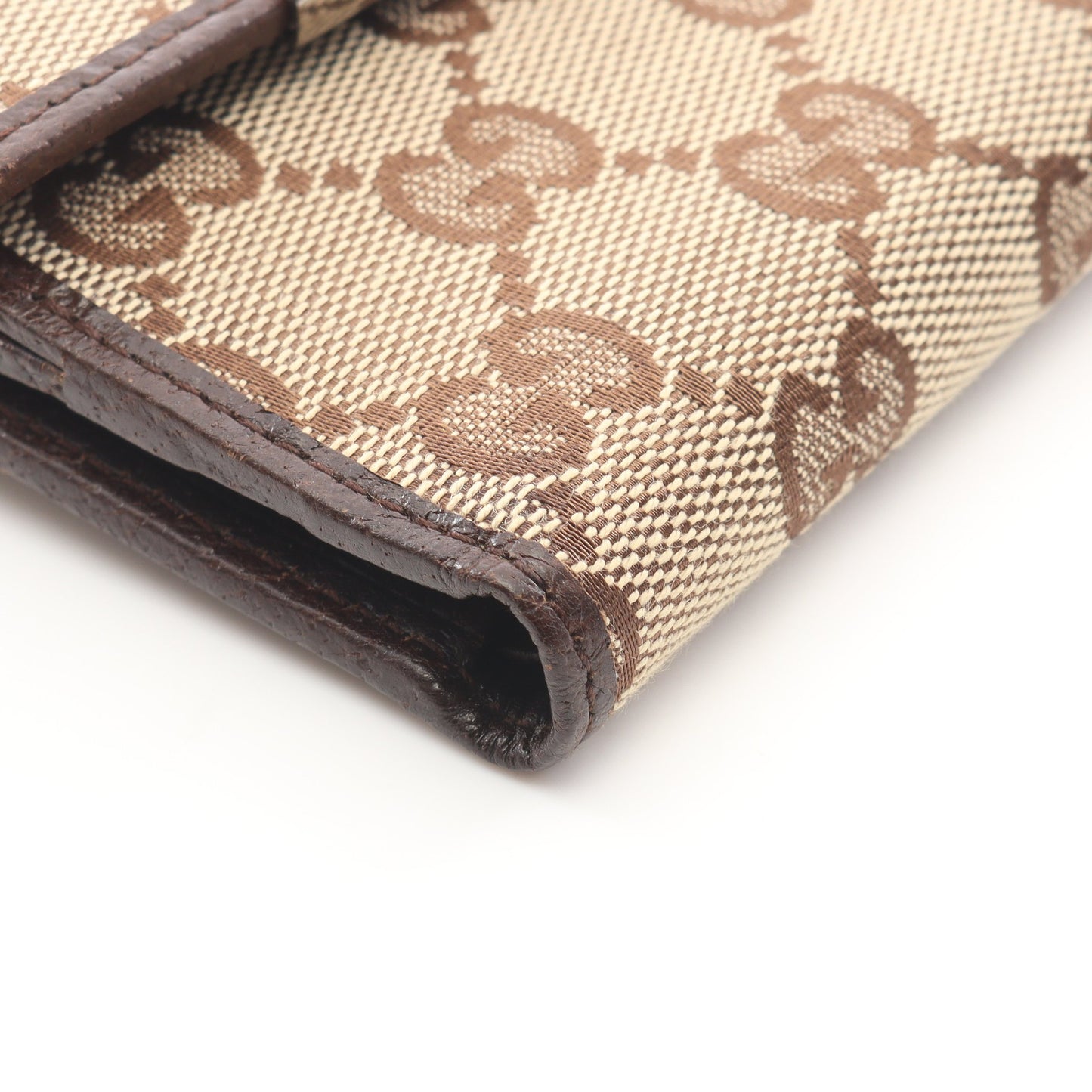 GGキャンバス Wホック財布 二つ折り財布 キャンバス レザー ベージュ ブラウン グッチ 財布・小物 GUCCI