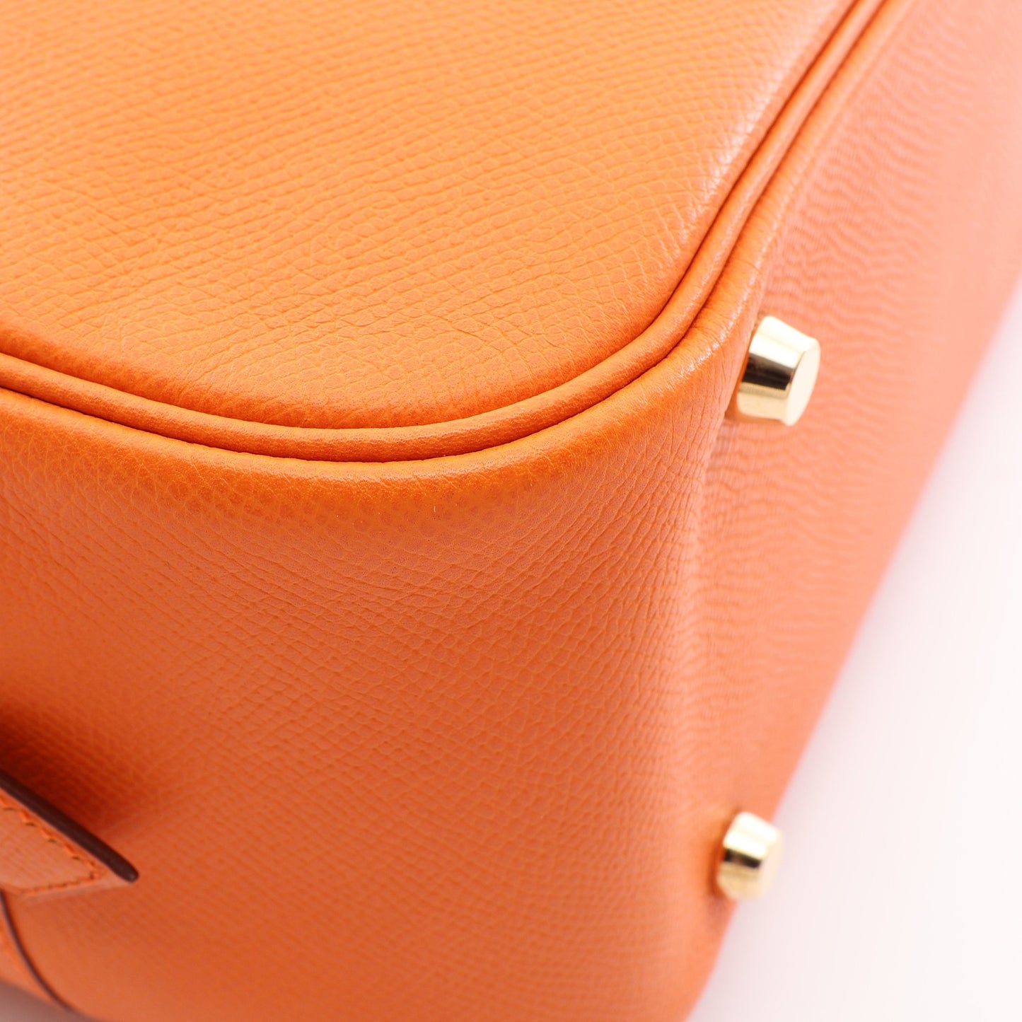 プリュム28 ハンドバッグ ヴォーエプソン オレンジ ゴールド金具 □J刻印 エルメス バッグ HERMES