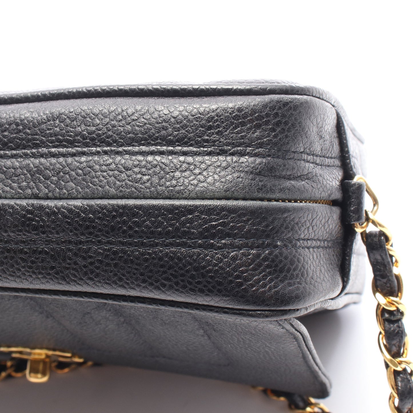 マドモアゼル ココボール チェーンショルダーバッグ キャビアスキン ブラック ゴールド金具 シャネル バッグ CHANEL