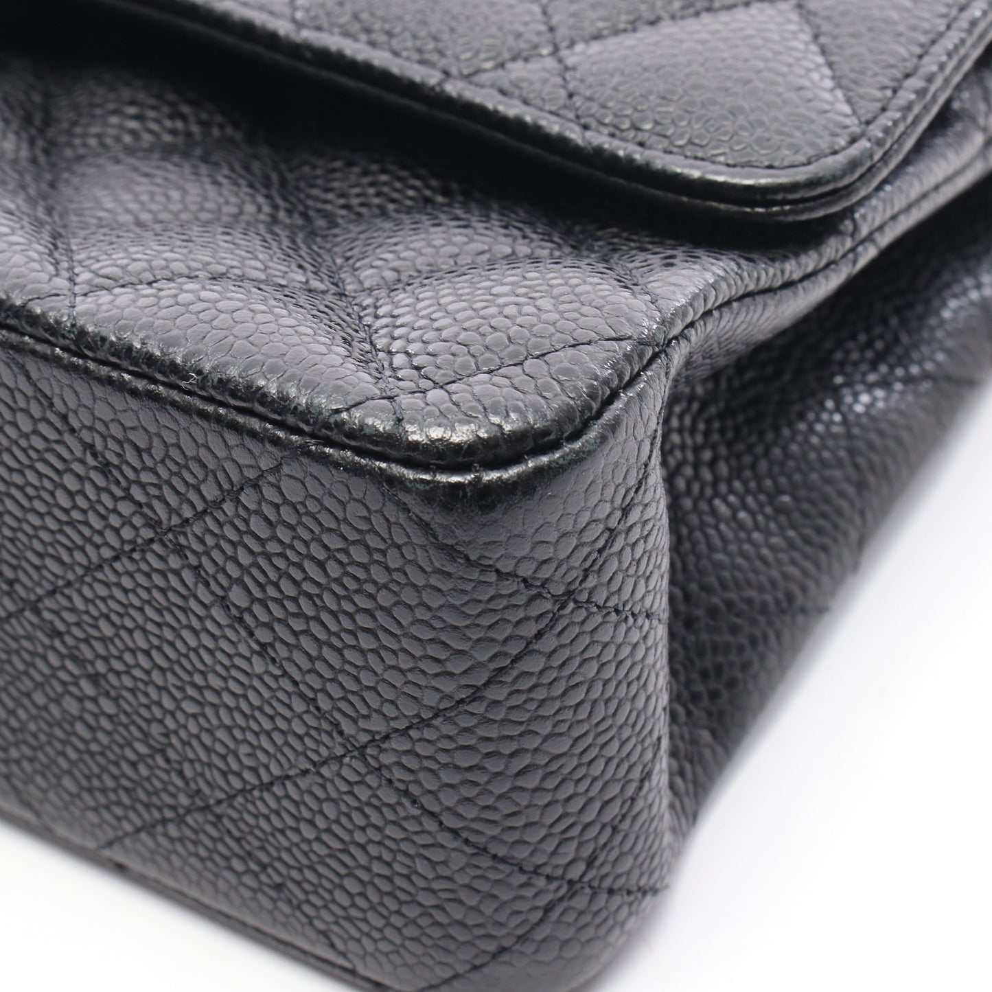 マトラッセ Wフラップ Wチェーンショルダーバッグ キャビアスキン ブラック ゴールド金具 シャネル バッグ CHANEL