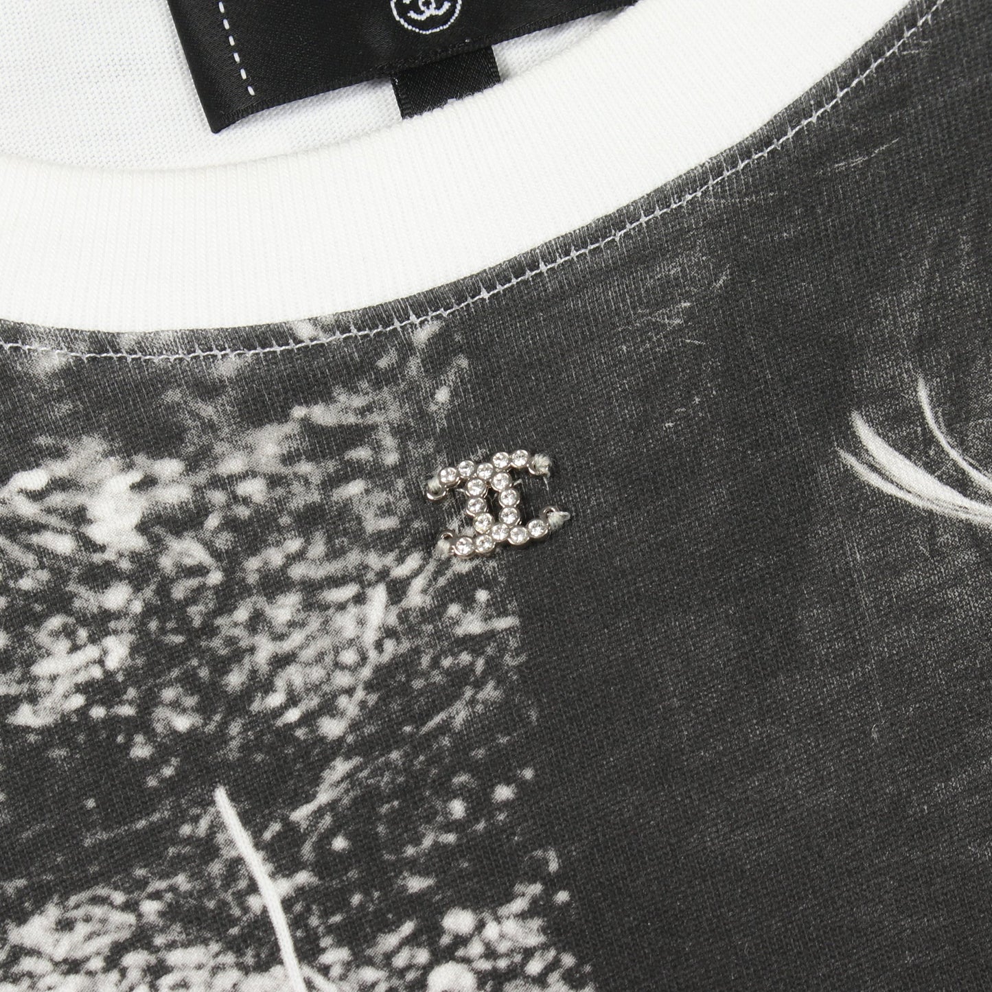 ココマーク 総柄 クルーネック 長袖Tシャツ コットン ホワイト ブラック シャネル トップス CHANEL