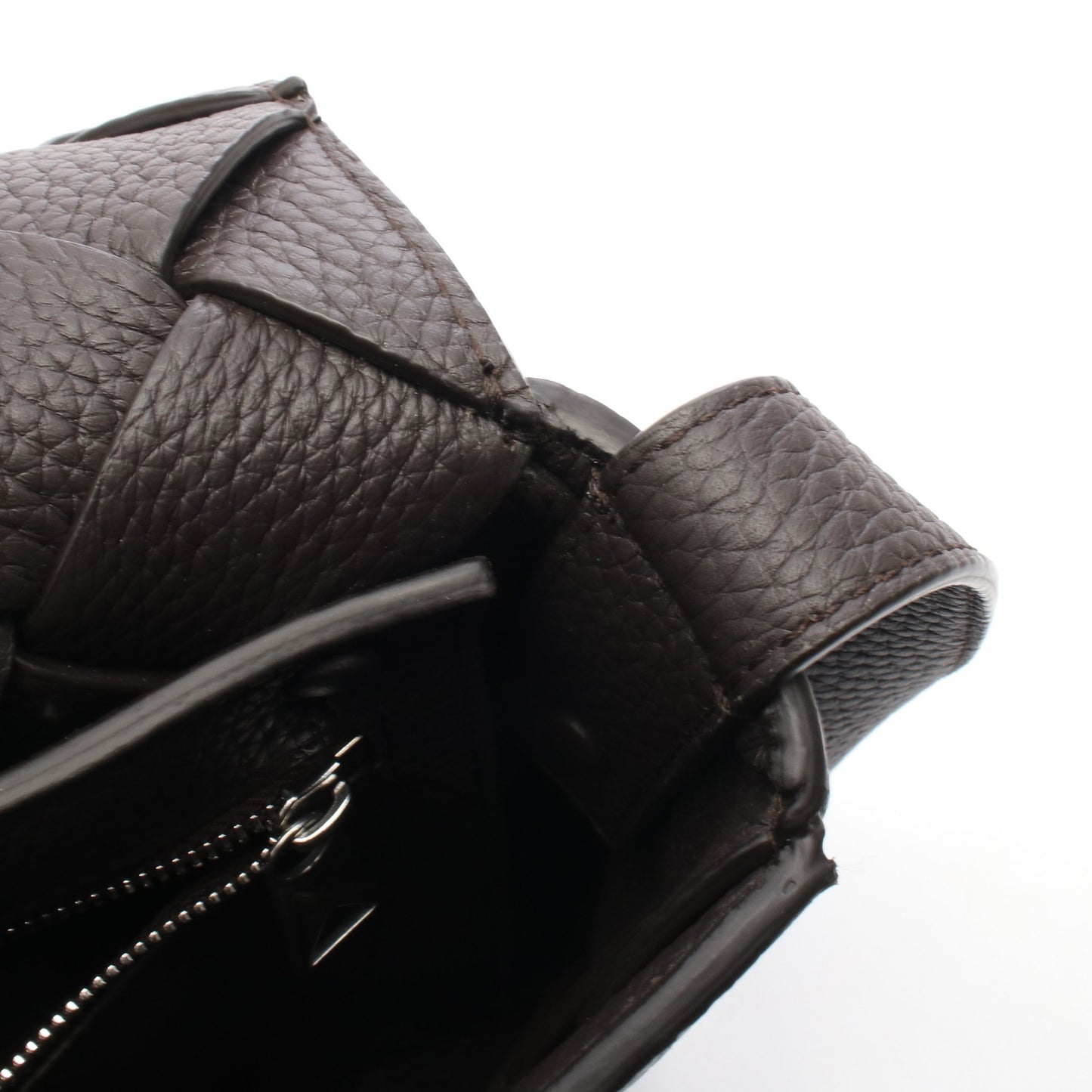 マキシイントレチャート ディアゴノ ショルダーバッグ レザー ダークブラウン ボッテガヴェネタ バッグ BOTTEGA VENETA