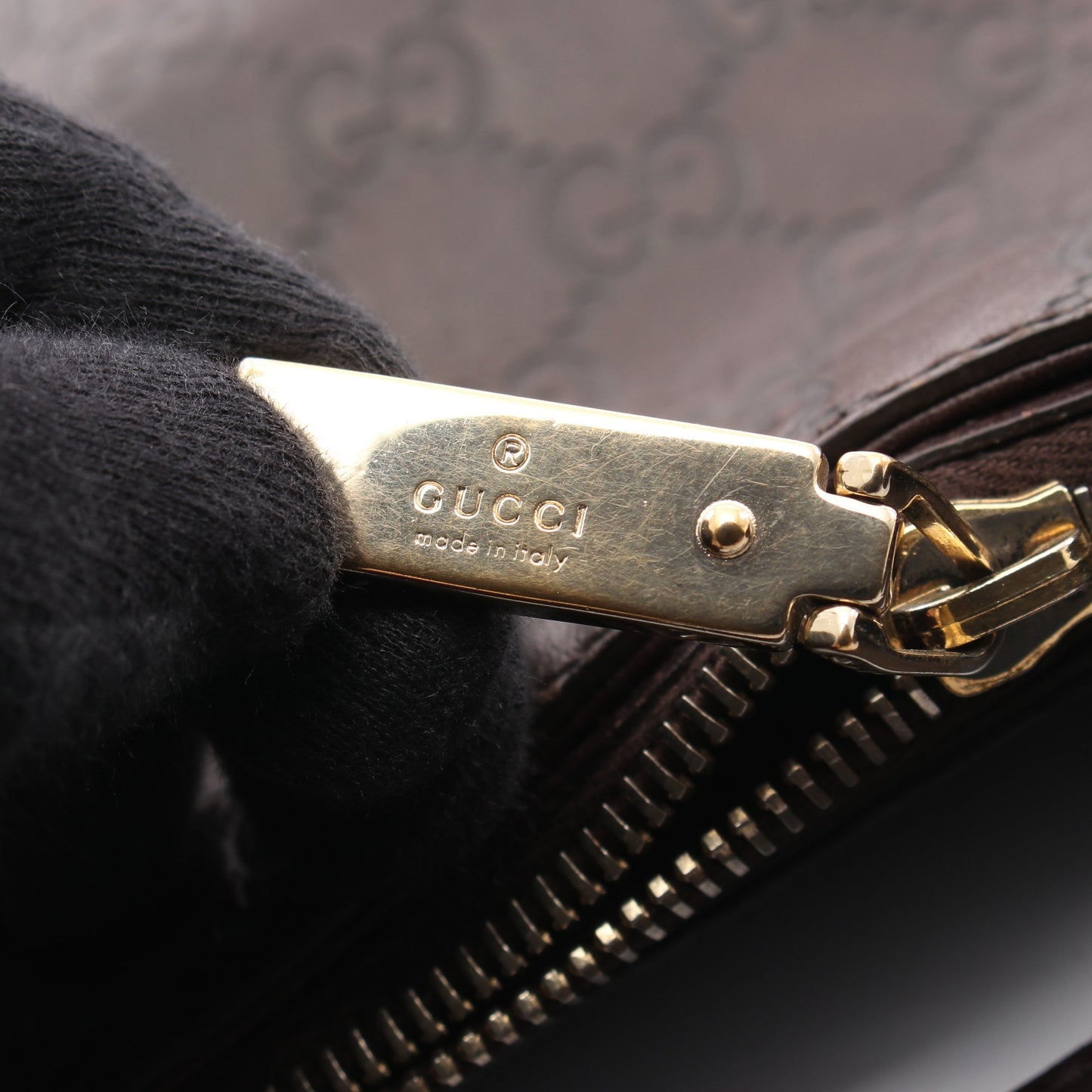 ホースビット グッチシマ ワンショルダーバッグ レザー ダークブラウン グッチ バッグ GUCCI