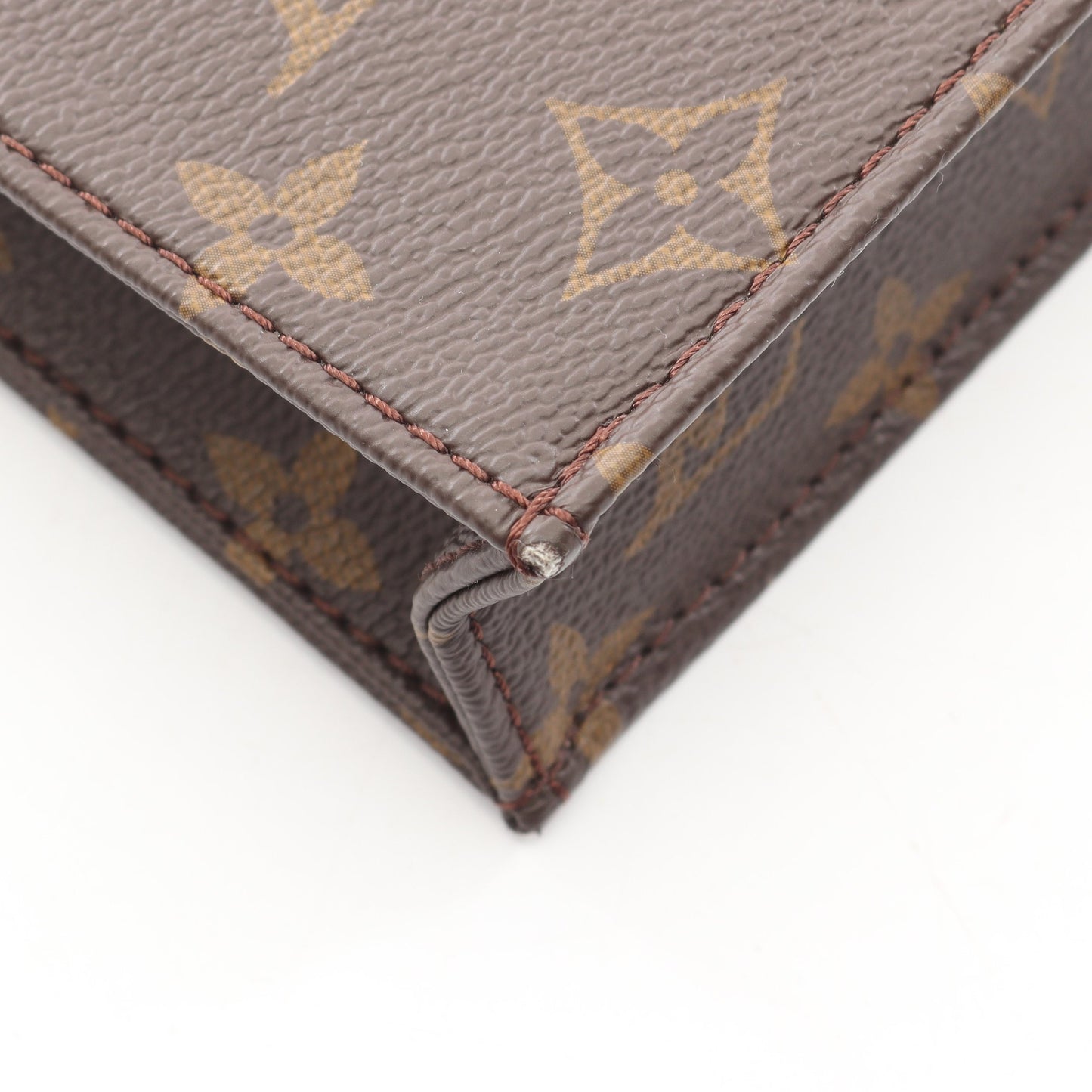 プティット サックプラ モノグラム 2WAY ハンドバッグ PVC レザー ブラウン ルイヴィトン バッグ LOUIS VUITTON