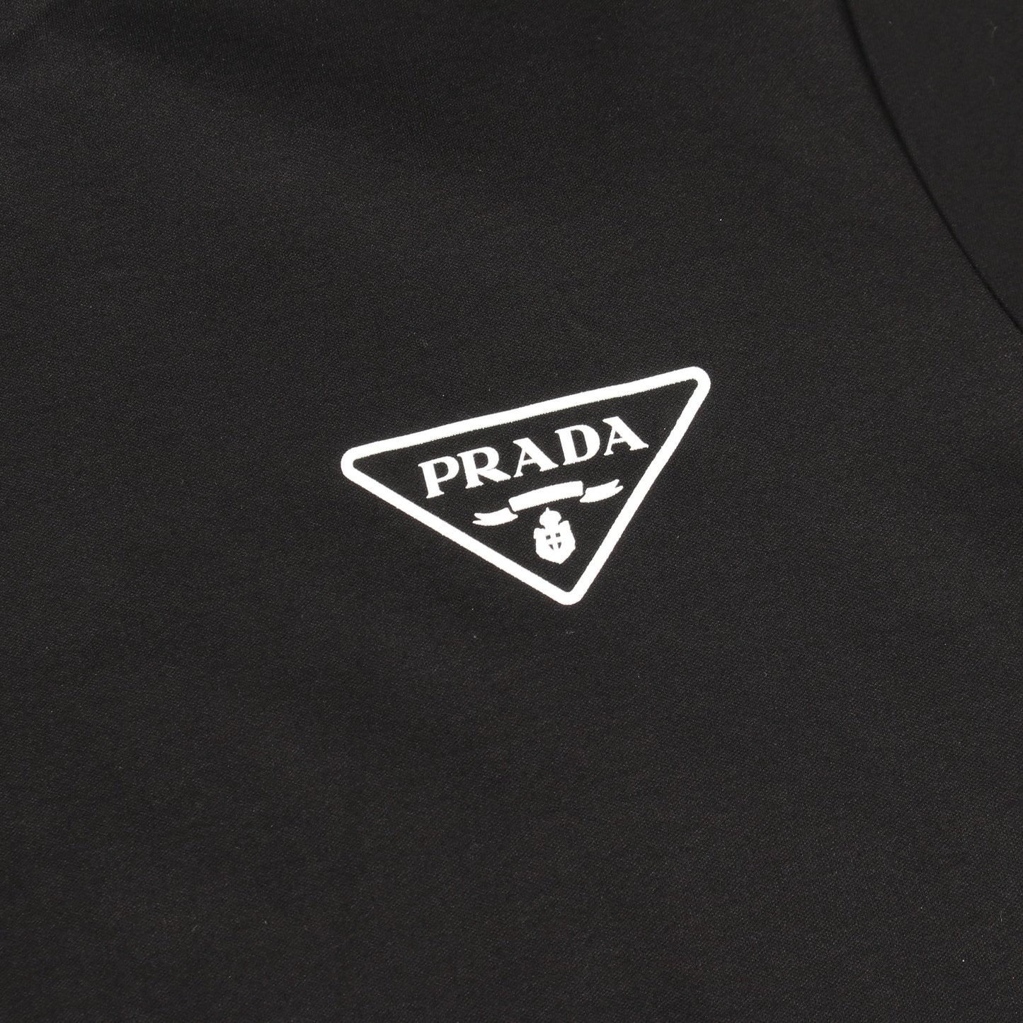 トライアングルロゴ 半袖Tシャツ コットン ブラック プラダ トップス PRADA