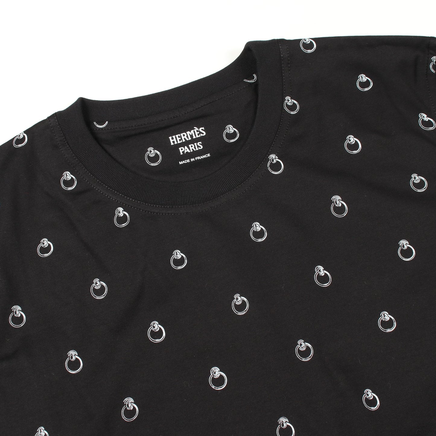 Anno Finesse アノーフィネス 半袖Tシャツ コットン ブラック エルメス