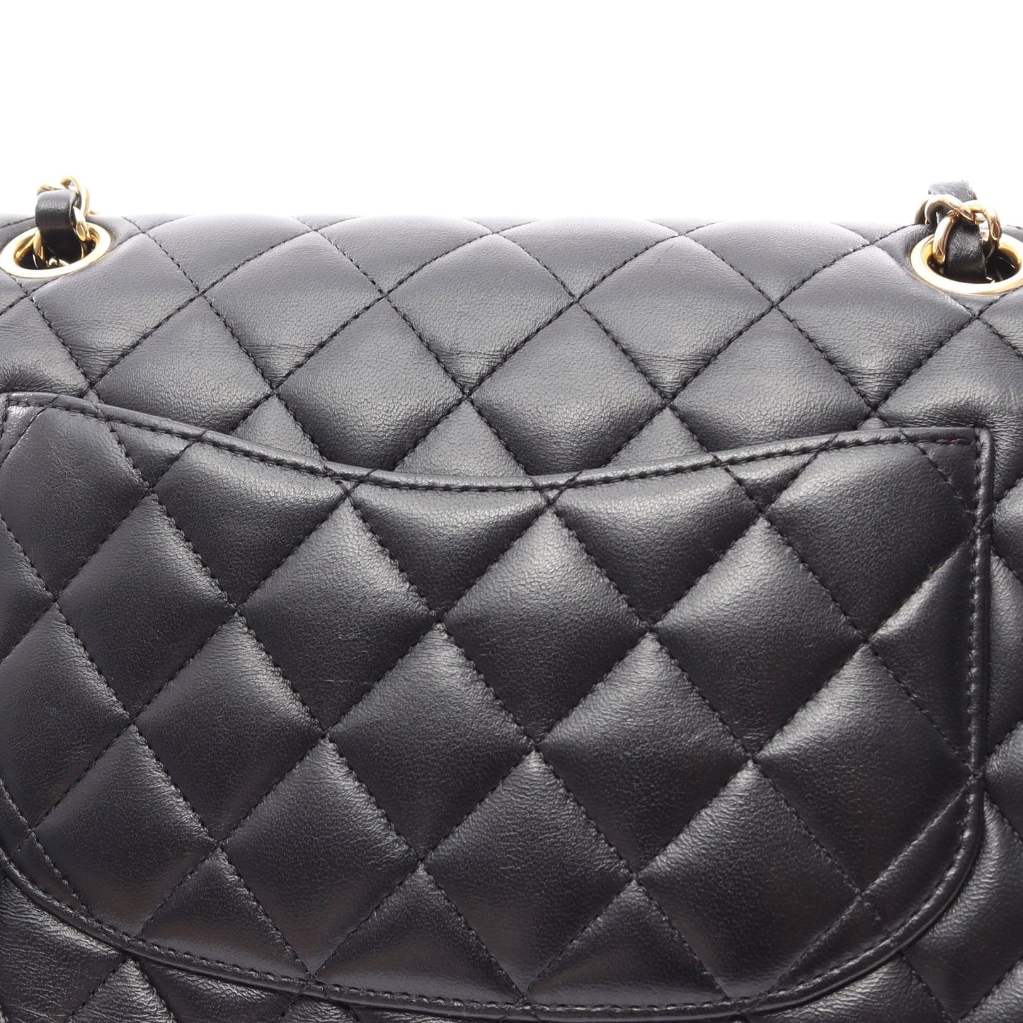 マトラッセ Wフラップ Wチェーンショルダーバッグ ラムスキン ブラック ゴールド金具 シャネル バッグ CHANEL