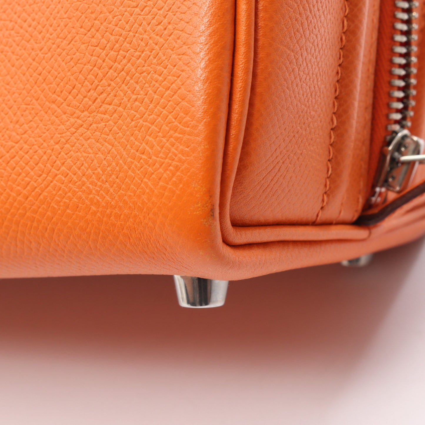 サックアンヴィ26 オレンジ ハンドバッグ ヴォーエプソン オレンジ シルバー金具 □K刻印 エルメス バッグ HERMES