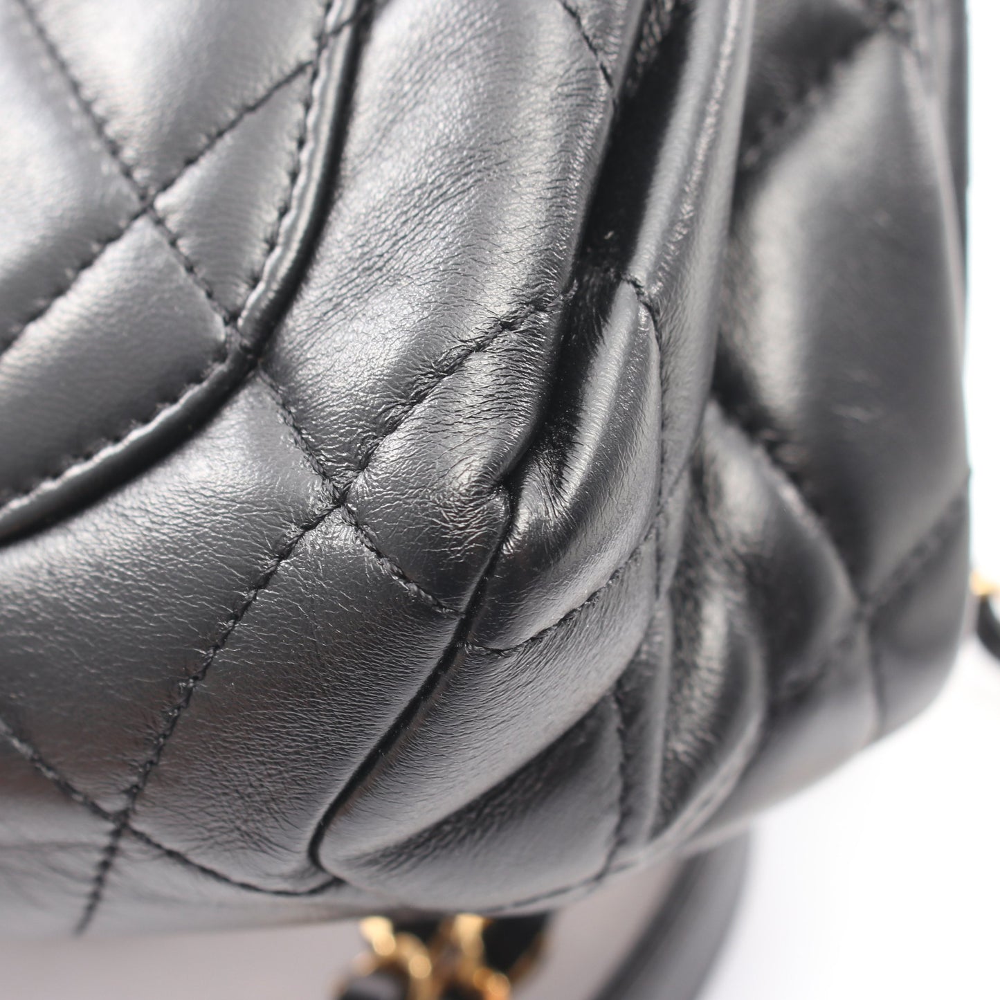 マトラッセ 2WAY チェーンショルダーバッグ ラムスキン ブラック ゴールド金具 シャネル バッグ CHANEL