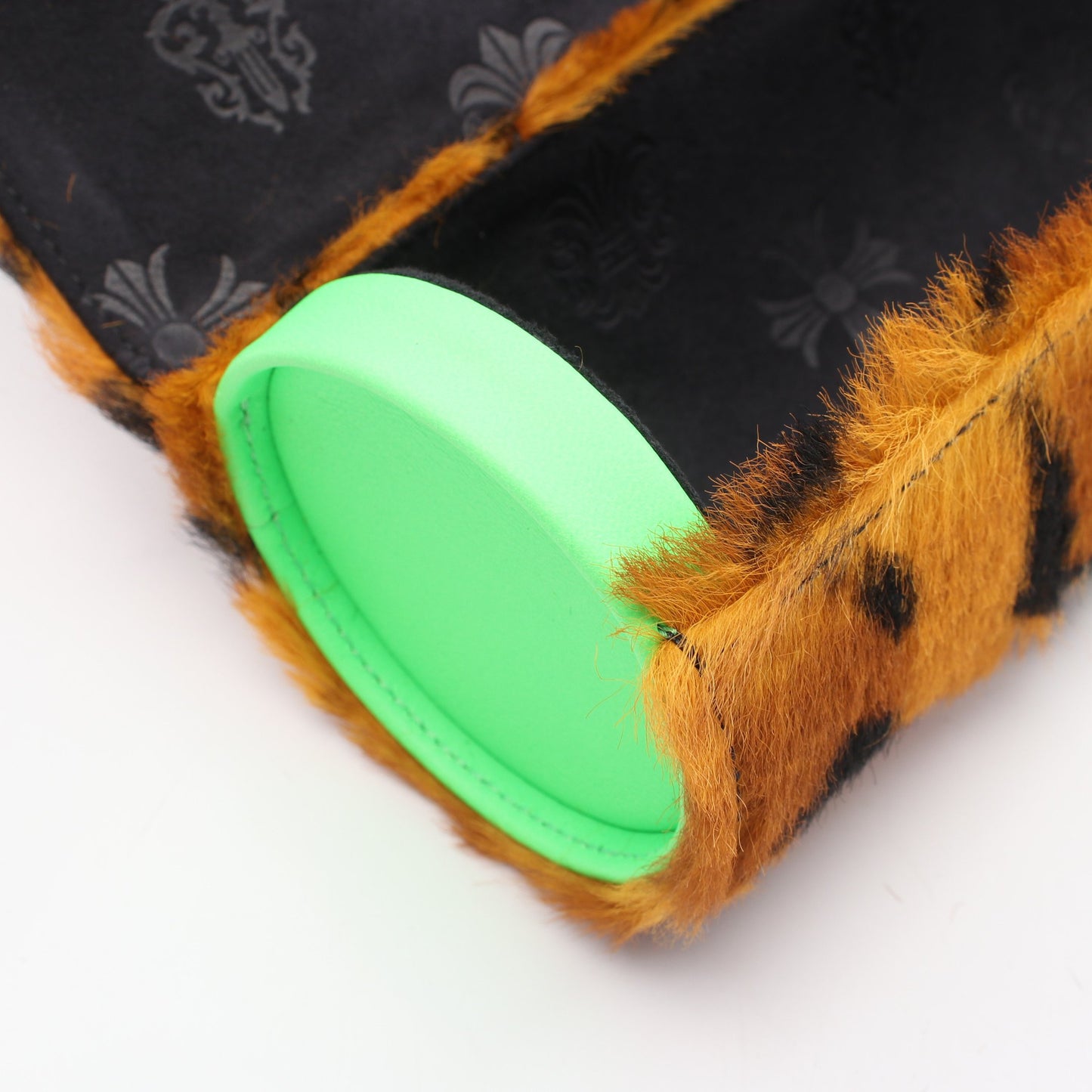 JEWELRY ROLL 3セメタリークロスパッチ レオパード ウォッチケース 小物入れ ハラコ レザー ライトブラウン ライトグリーン クロムハーツ 財布・小物 Chrome Hearts
