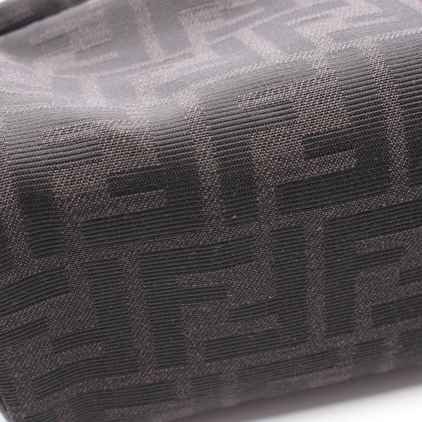 FFジャカード スモール ポーチ キャンバス レザー ブラック ダークグレー フェンディ 財布・小物 FENDI