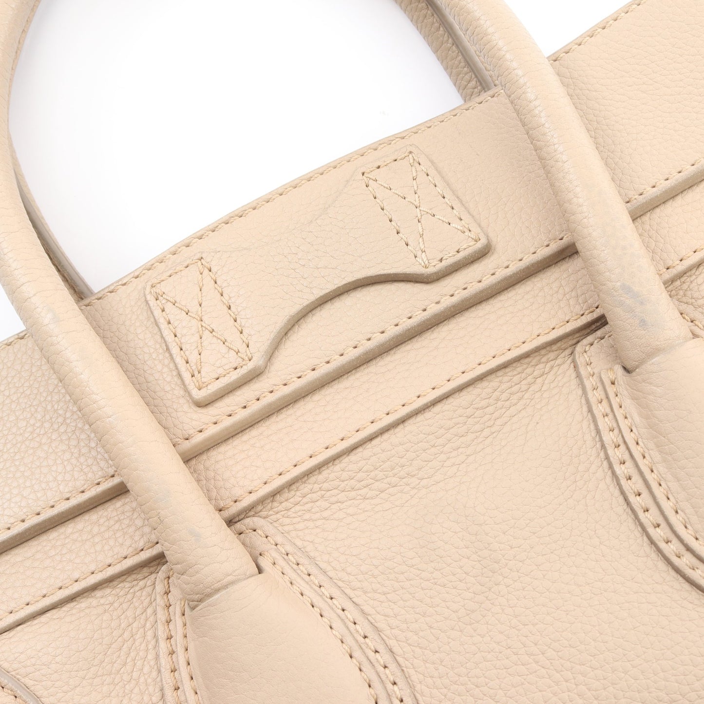 ラゲージ ミニショッパー ハンドバッグ レザー ベージュ セリーヌ バッグ CELINE