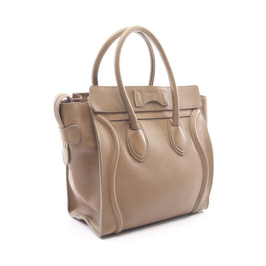 ラゲージ マイクロショッパー ハンドバッグ トートバッグ レザー グレーブラウン セリーヌ バッグ CELINE
