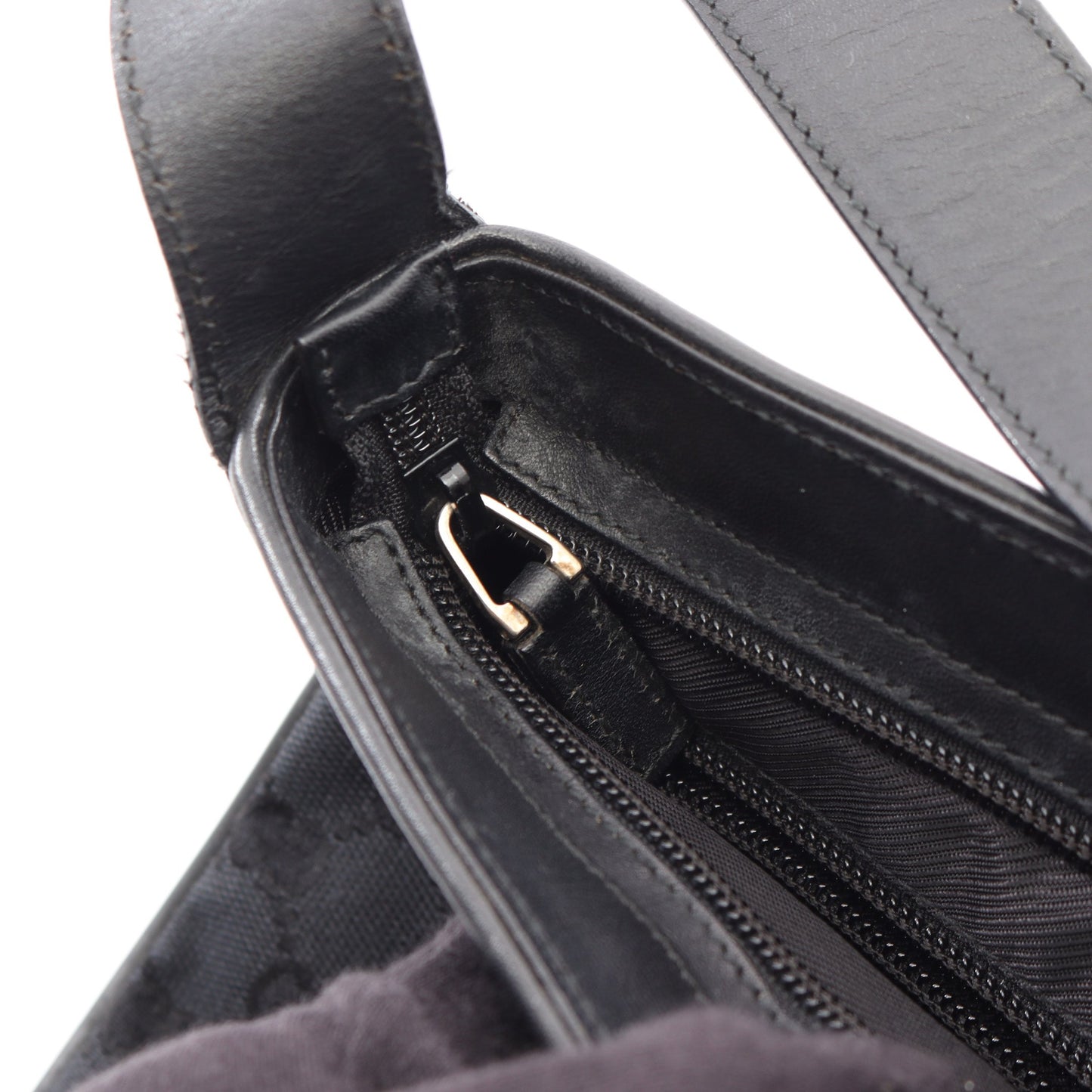 GGキャンバス ショルダーバッグ キャンバス レザー ブラック グッチ バッグ GUCCI