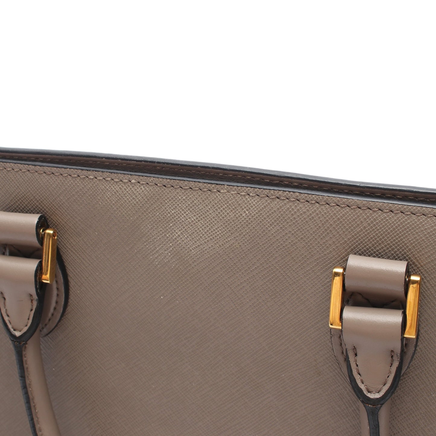 2WAY ハンドバッグ サフィアーノレザー レザー グレーベージュ プラダ バッグ PRADA
