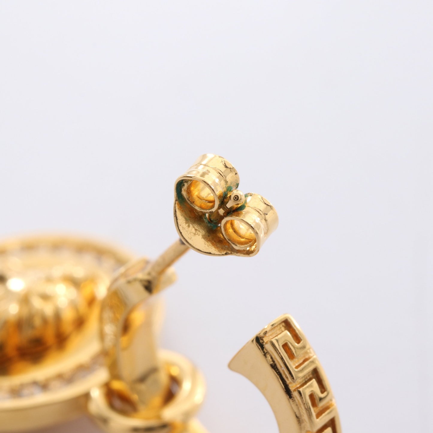 メデューサ サークル ピアス GP ラインストーン ゴールド クリア ヴェルサーチ アクセサリー Versace