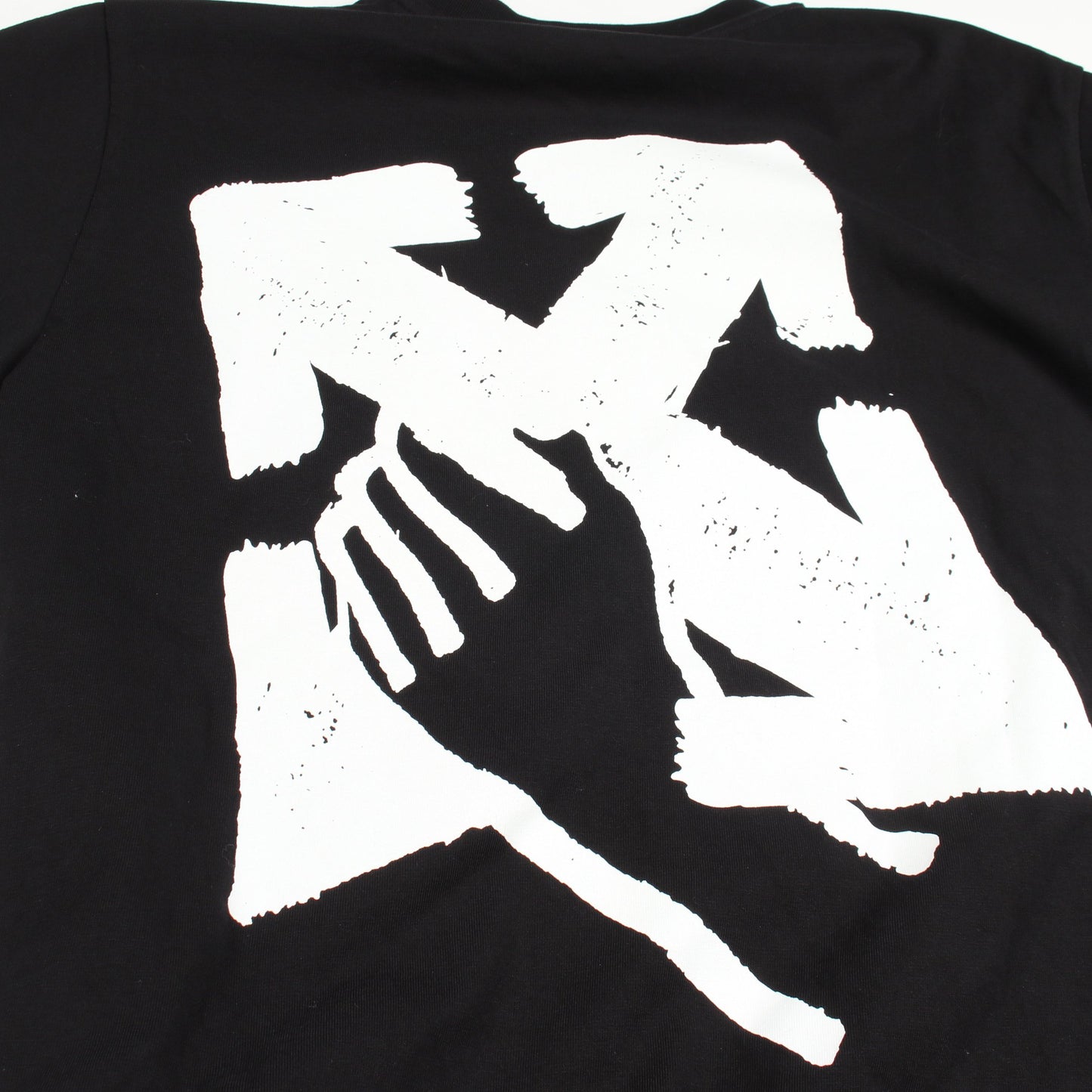 ロゴプリント クルーネック 半袖Tシャツ コットン ブラック オフホワイト
