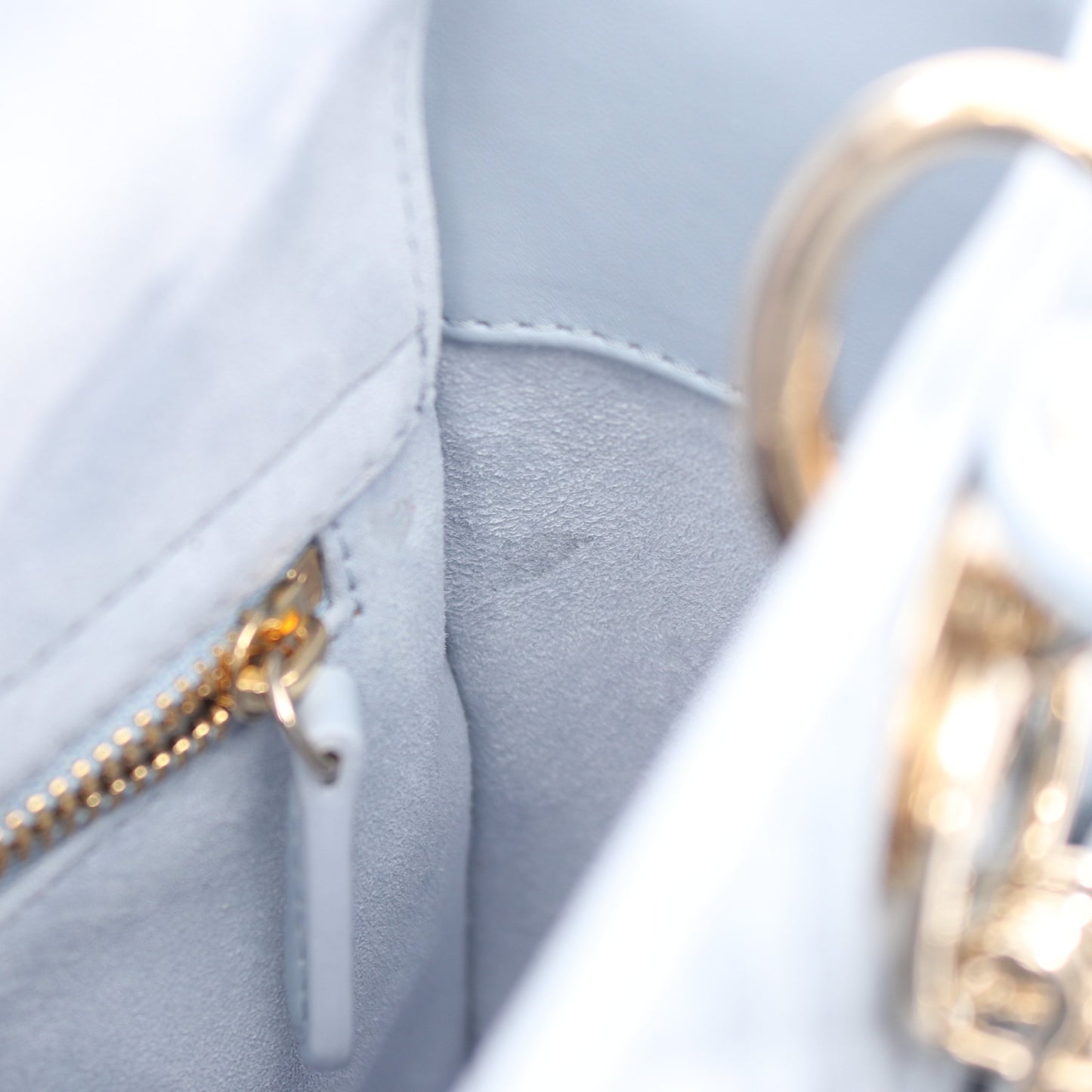 LADY DIOR MY ABCDIOR カナージュ 2WAY ハンドバッグ レザー ライトブルー クリスチャンディオール