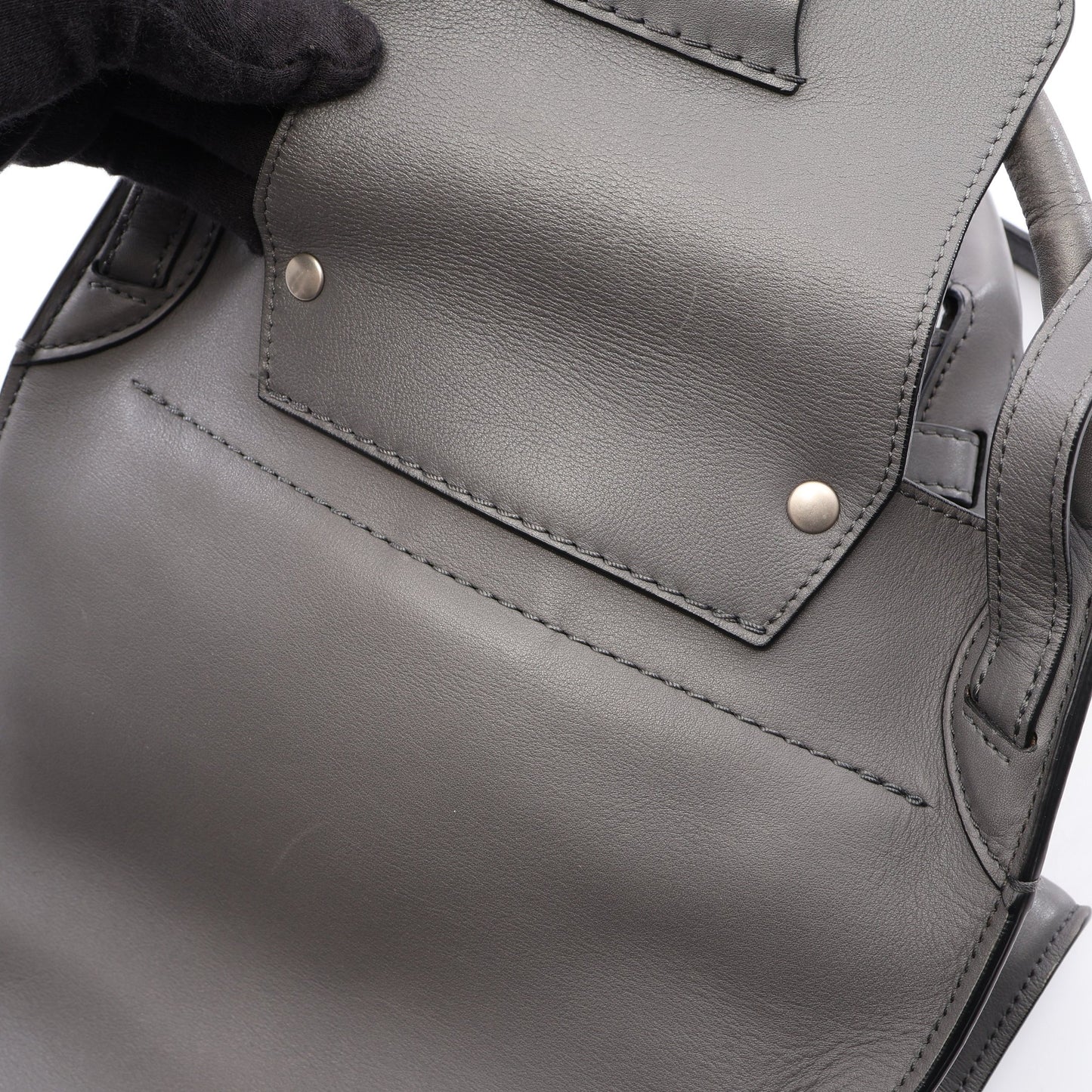 ビッグバッグ スモール ウィズ ロングストラップ 2WAY ハンドバッグ レザー グレー セリーヌ