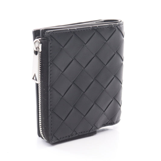 イントレチャート 二つ折り財布 レザー ブラック ボッテガヴェネタ 財布・小物 BOTTEGA VENETA