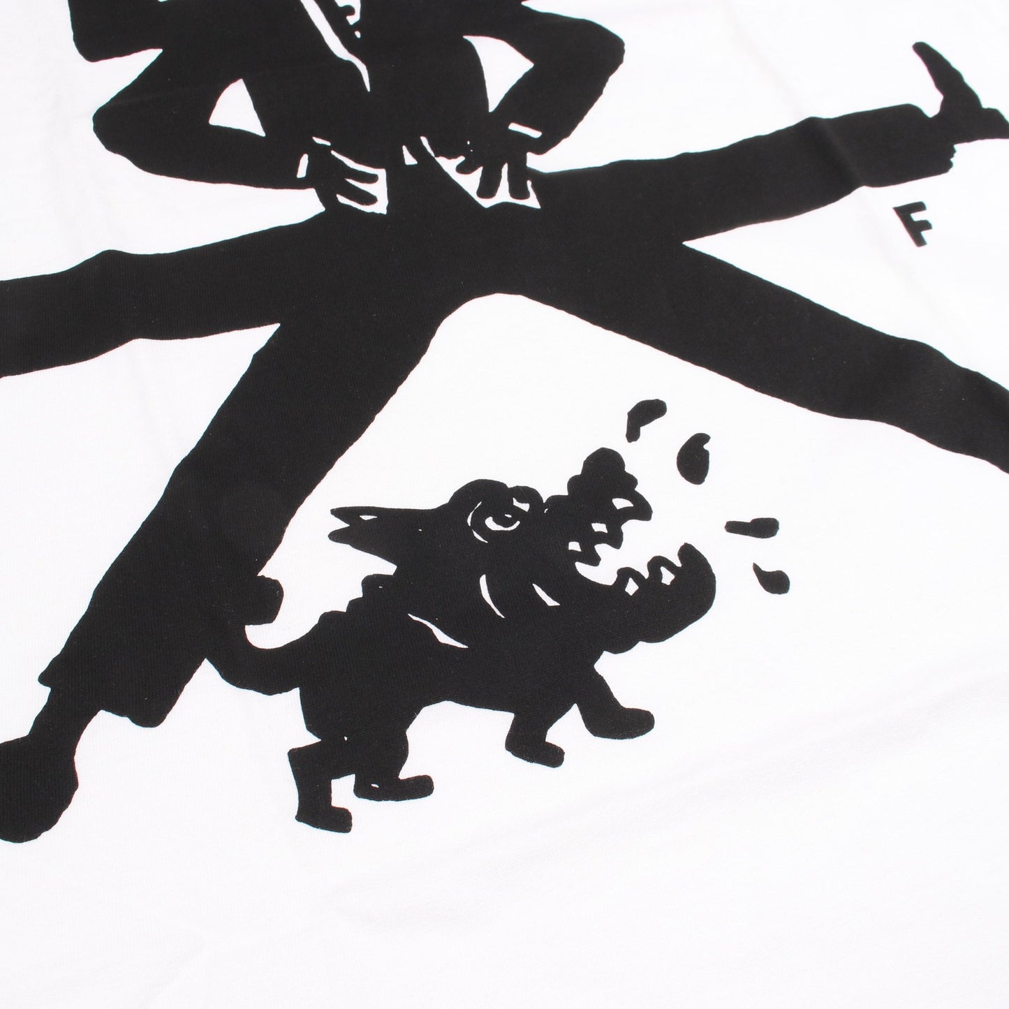 プリント クルーネック 半袖Tシャツ コットン ホワイト ブラック ブラックコムデギャルソン トップス BLACK COMME des GARCONS